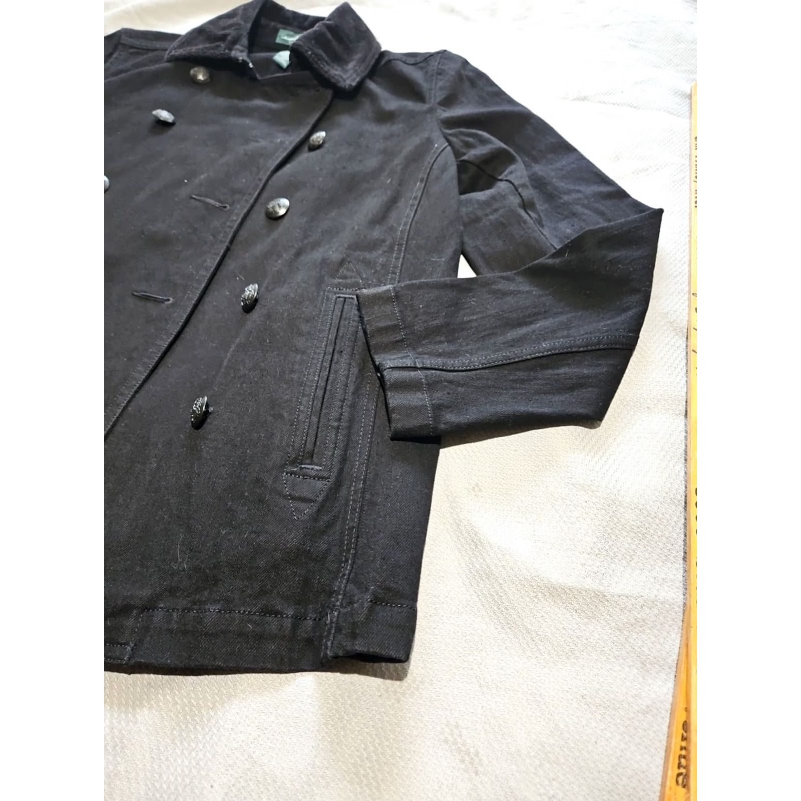 Ralph Lauren VINTAGE Ralph Lauren Double Breasted Jacket Womens 8 Black Denim Corduroy Collar Top Size M / US 6-8 / IT 42-44 - 7 Thumbnail