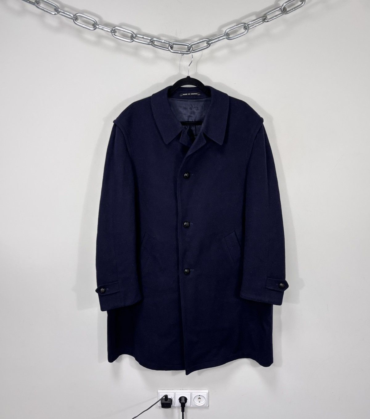 Other Vintage Steinbock Himalaya Loden Navy Blue Wool Overcoat Size US XL / EU 56 / 4 - 1 Thumbnail