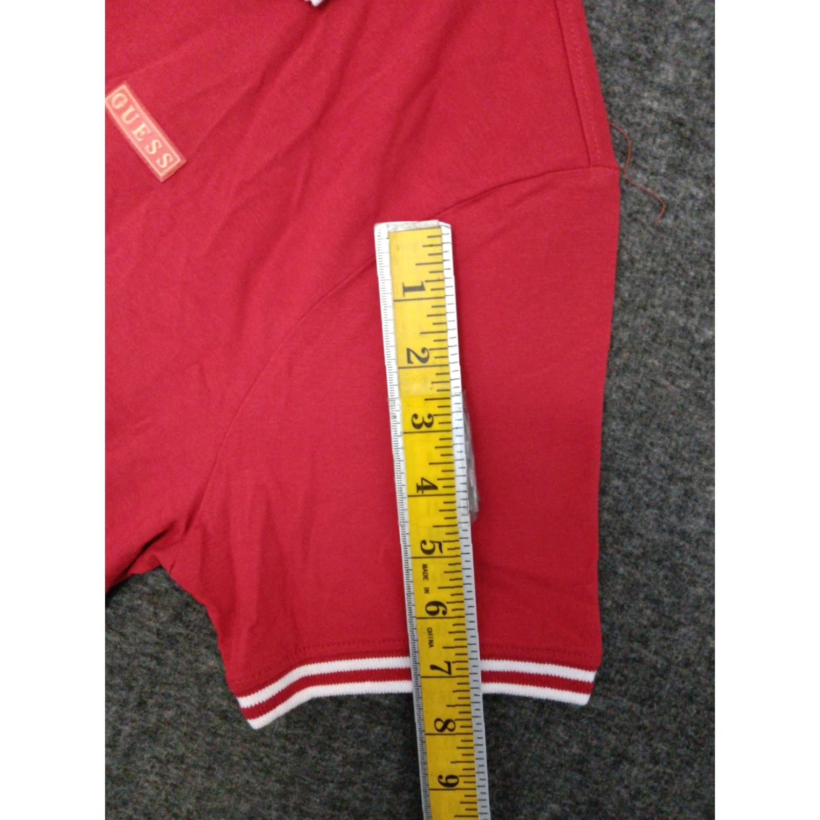 Guess GUESS Short Sleeve Mens Red Polo Collared 1/4 Zip T-Shirt Size S Size US S / EU 44-46 / 1 - 5 Thumbnail