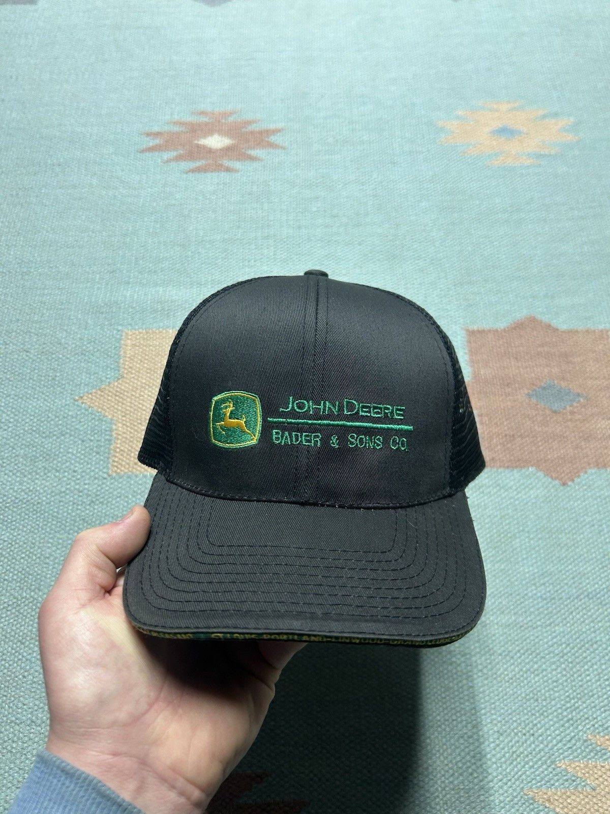 Vintage Vtg trucker hat John Deere Bader & Sons Michigan strapback Size ONE SIZE - 2 Thumbnail