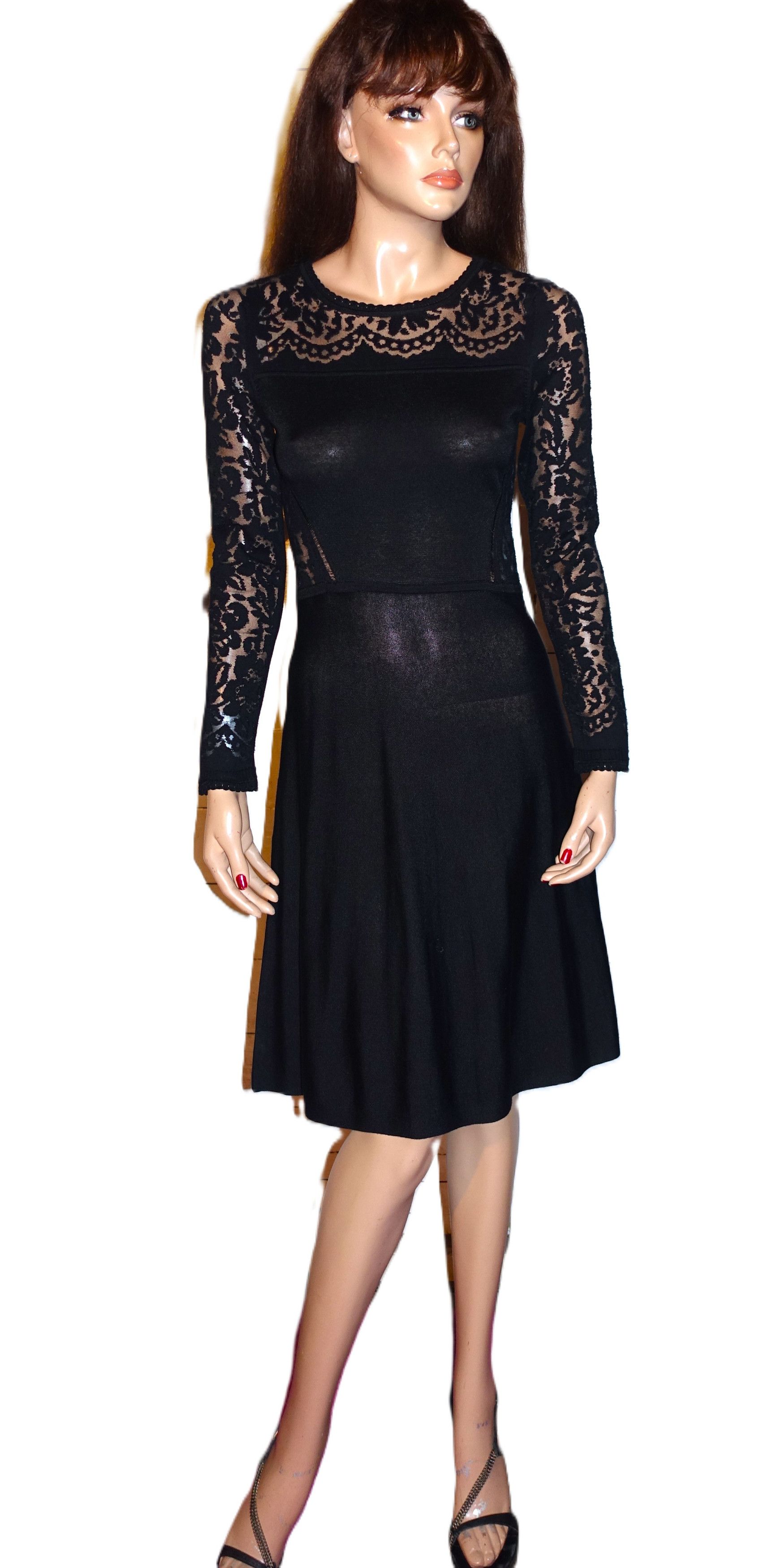 Vince Camuto Vince Camuto Black Lace Sheer Dress PS Size S / US 4 / IT 40 - 3 Thumbnail