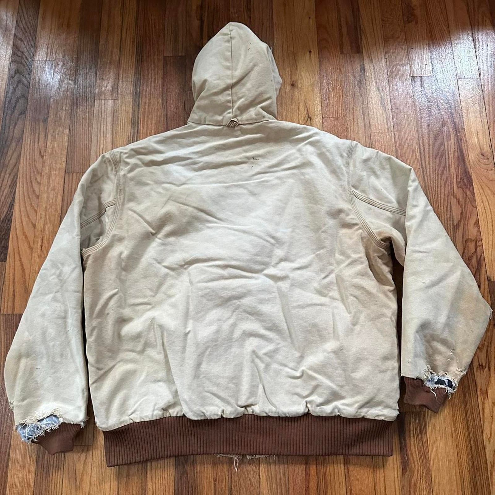 Carhartt Vintage Carhartt Distressed Full Zip Hooded Jacket size L/XL Size US XL / EU 56 / 4 - 3 Thumbnail