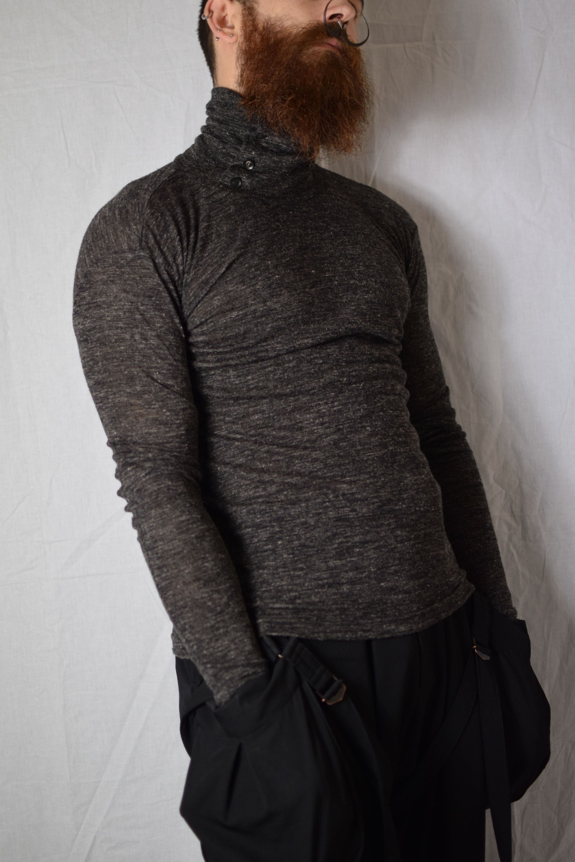 image of Yohji Yamamoto YYPH Aw18 Grey Turtleneck - Hv-T45-177, Men's (Size Medium)