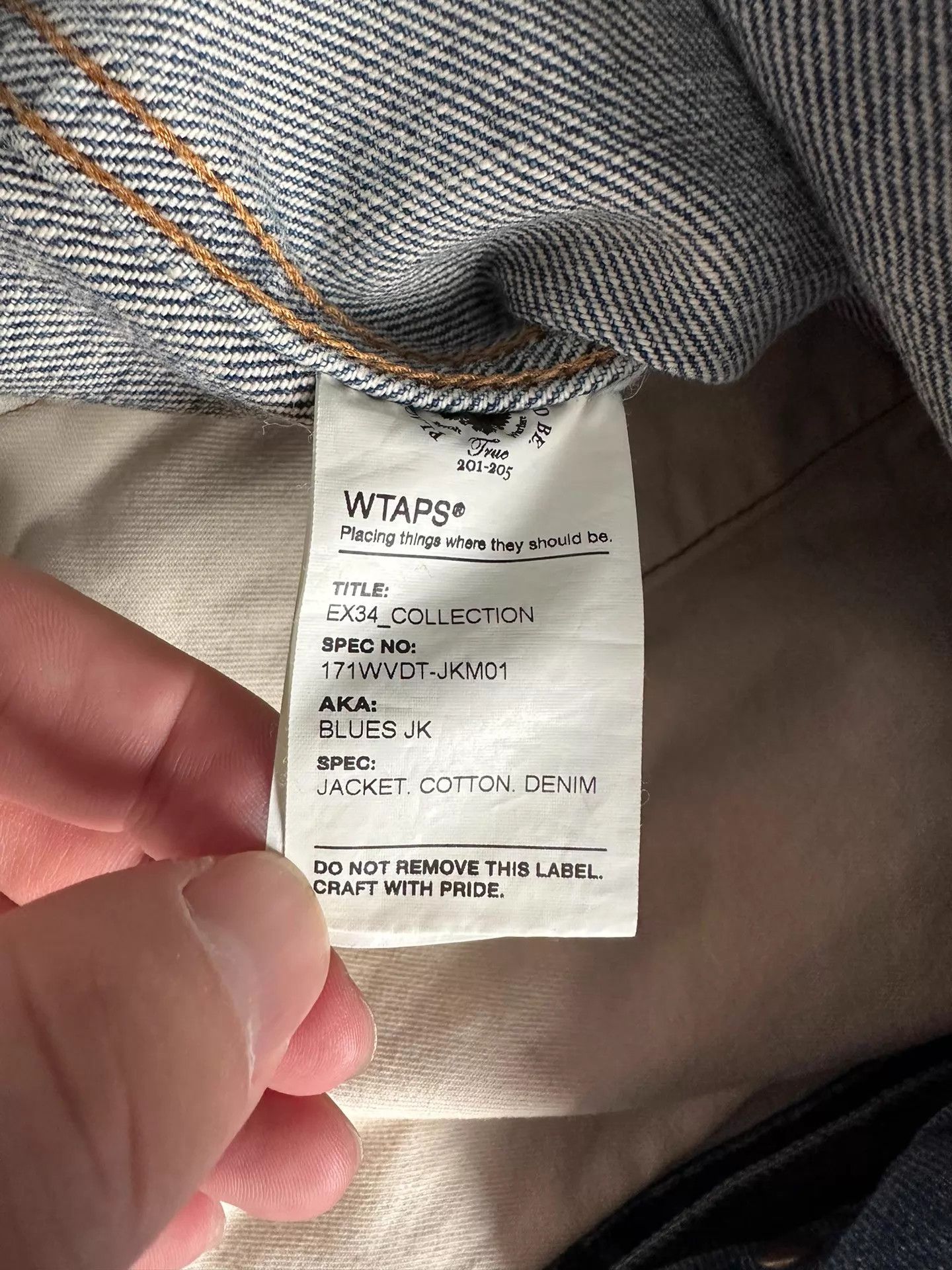 Wtaps WTAPS 17SS Washed Denim BLUES JK Jacket L Size US L / EU 52-54 / 3 - 7 Thumbnail