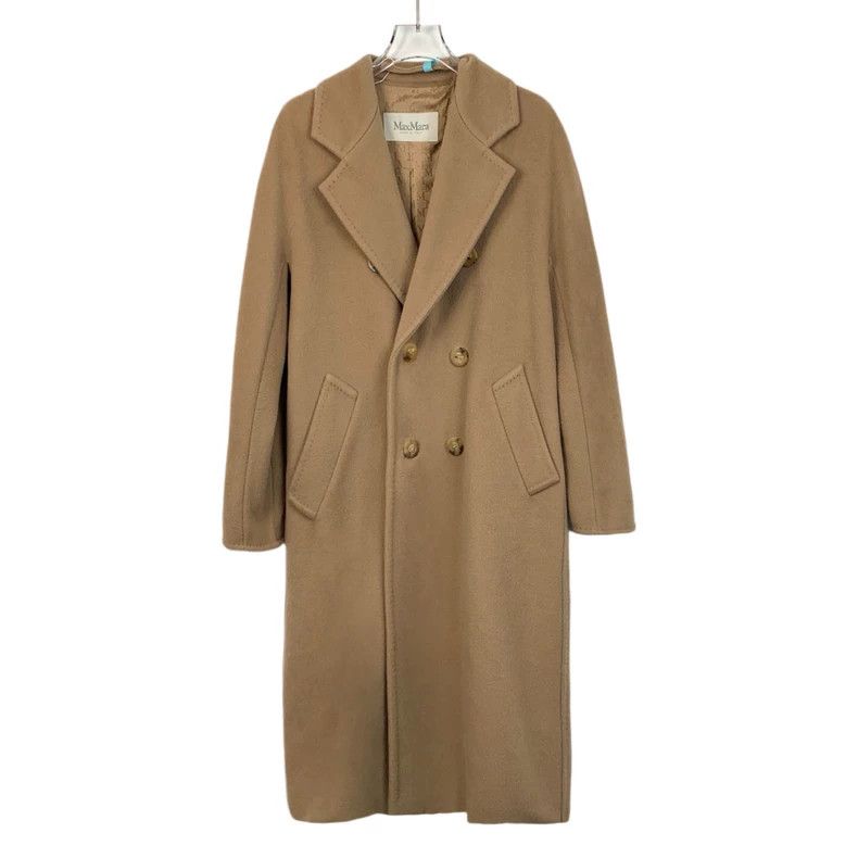 Max Mara 101801 Collection Brown Sheepwool Lapel Double Br