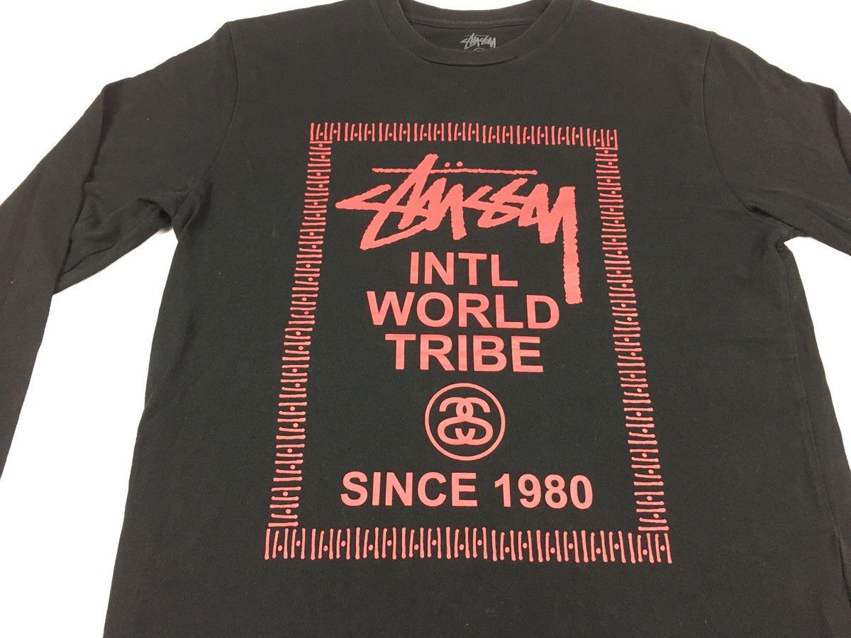 Stussy × Vintage 90s Stussy Intl World Tribe Good Vibe Box Logo Printed Tee Size US M / EU 48-50 / 2 - 3 Thumbnail