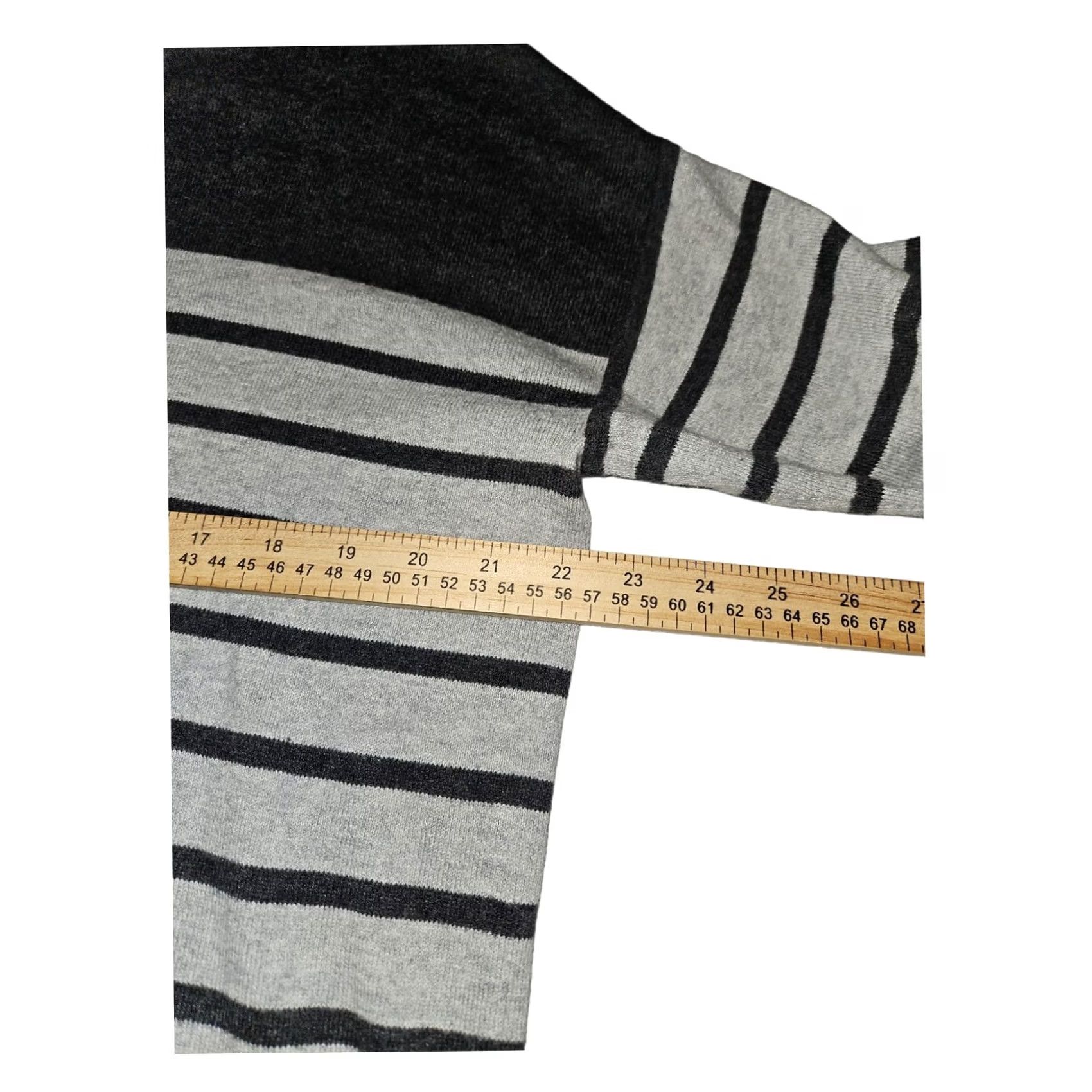Orvis Orvis Sweatshirt Women's Medium Gray Striped Cotton Cashmere Silk Preppy 90s Size M / US 6-8 / IT 42-44 - 3 Thumbnail