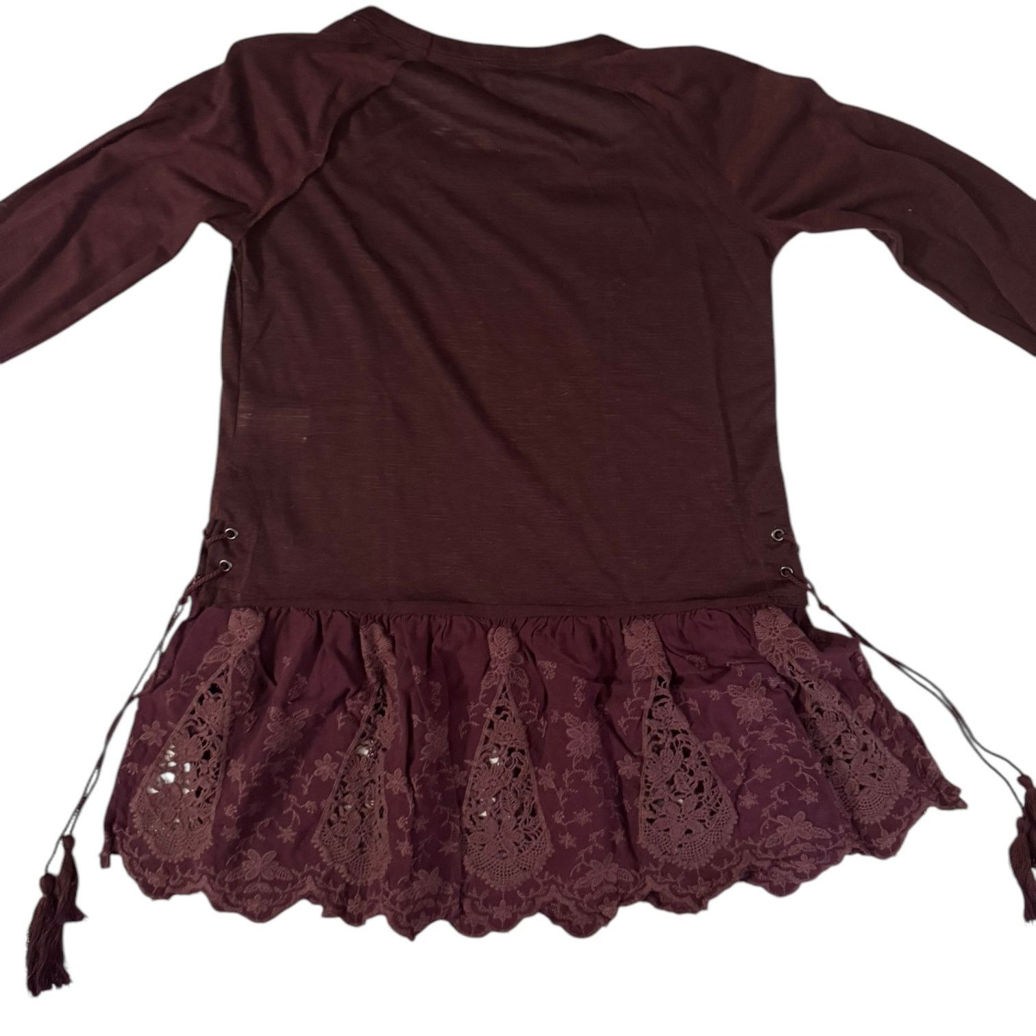 Other Xhilaration Dark Red Embellished Long Sleeve Shirt – XS Size XS / US 0-2 / IT 36-38 - 3 Thumbnail