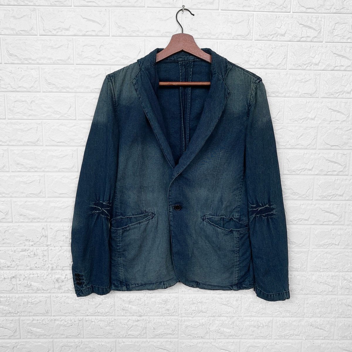 Indigo JAPANESE BRAND CORNEY INDIGO WASHED BLAZER JACKET Size US S / EU 44-46 / 1 - 2 Thumbnail
