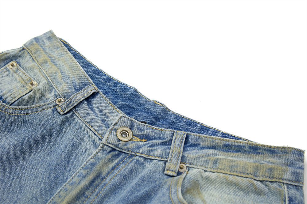 Vintage Men's street punk loose straight ink-splashed ripped jeans Size US 34 / EU 50 - 3 Thumbnail