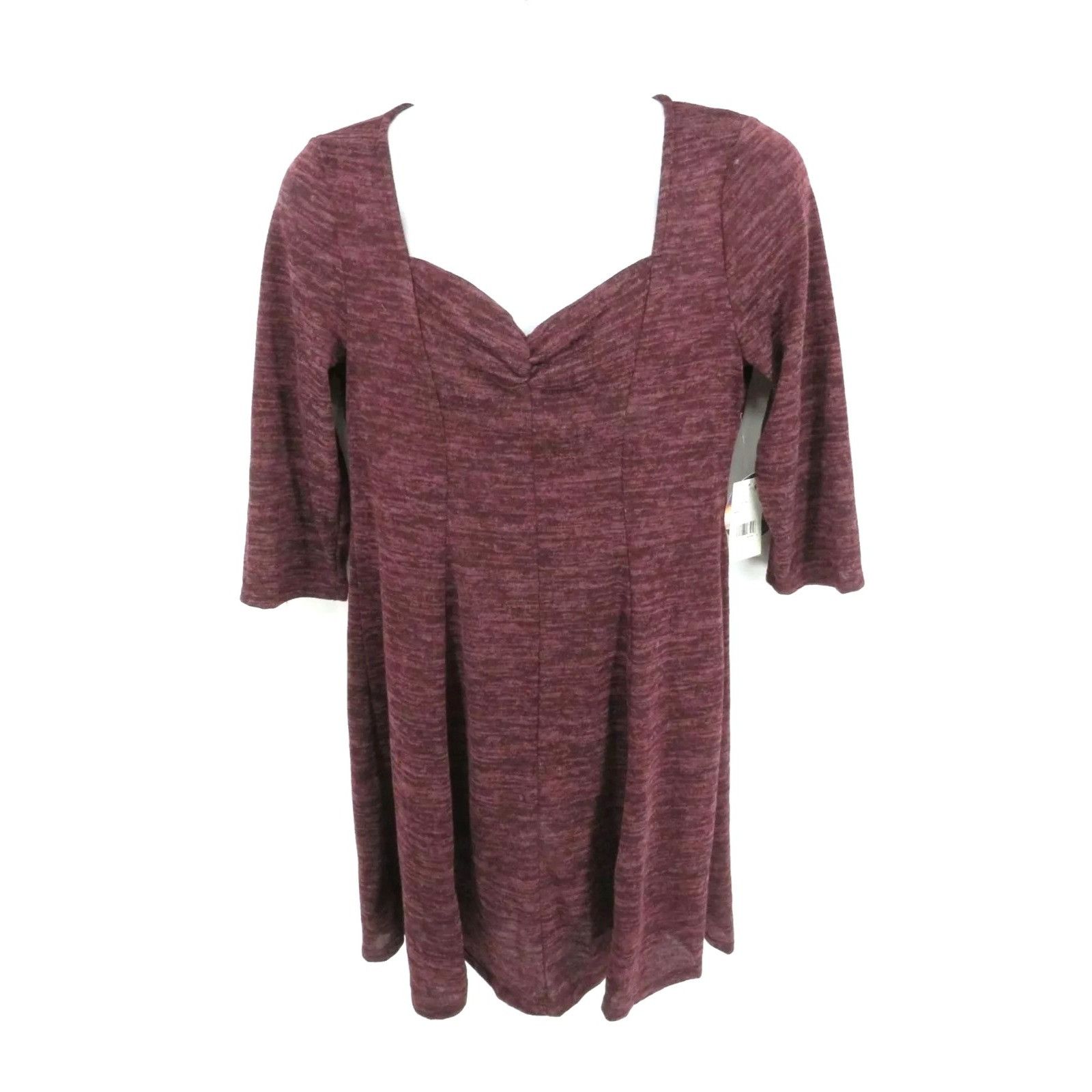Other Bebop Maroon 3/4 Sleeve V-Neck Flowy Dress XXL NWT $39 Size XXL / US 16-18 / IT 52-54 - 1 Thumbnail