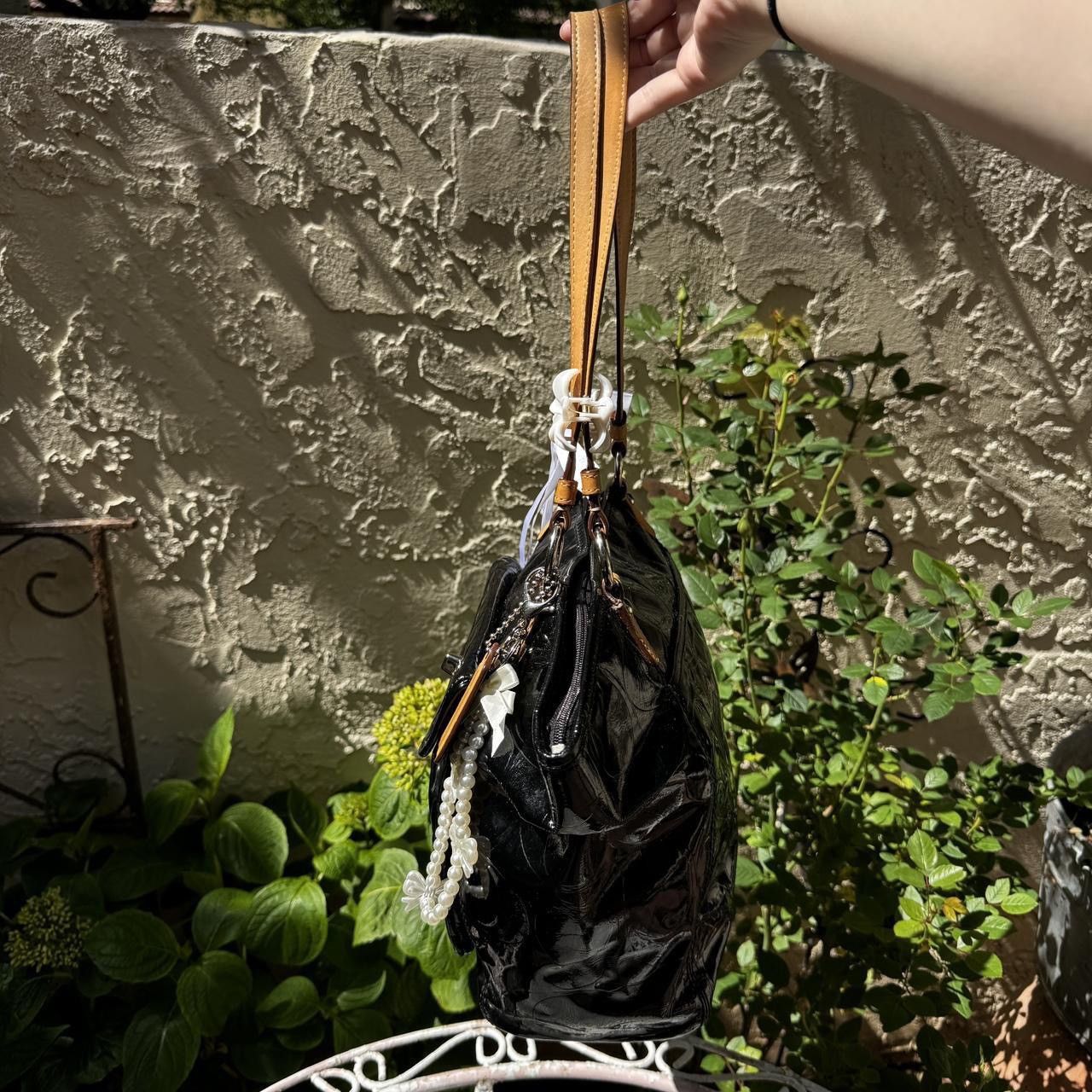 Coach Y2K Coach Black Patent Leather Monogramed Bag Size ONE SIZE - 5 Thumbnail