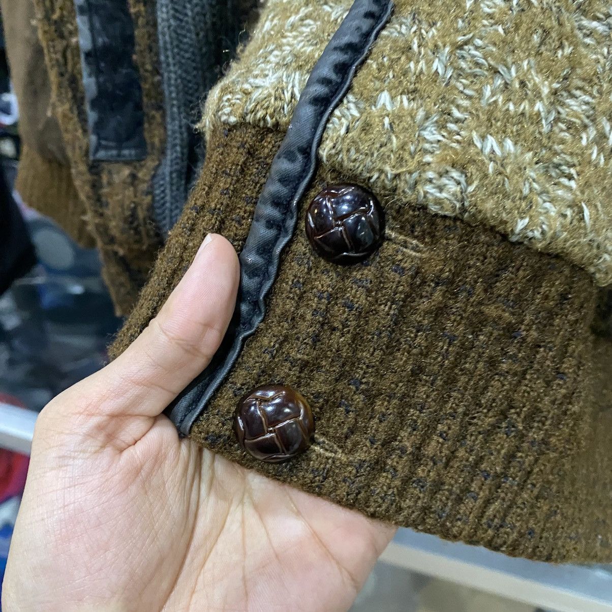 Valentino × Vintage Vtg 80/90 Rudolph Valentino Patchwork Knit Fleece Sweater Size US M / EU 48-50 / 2 - 11 Thumbnail