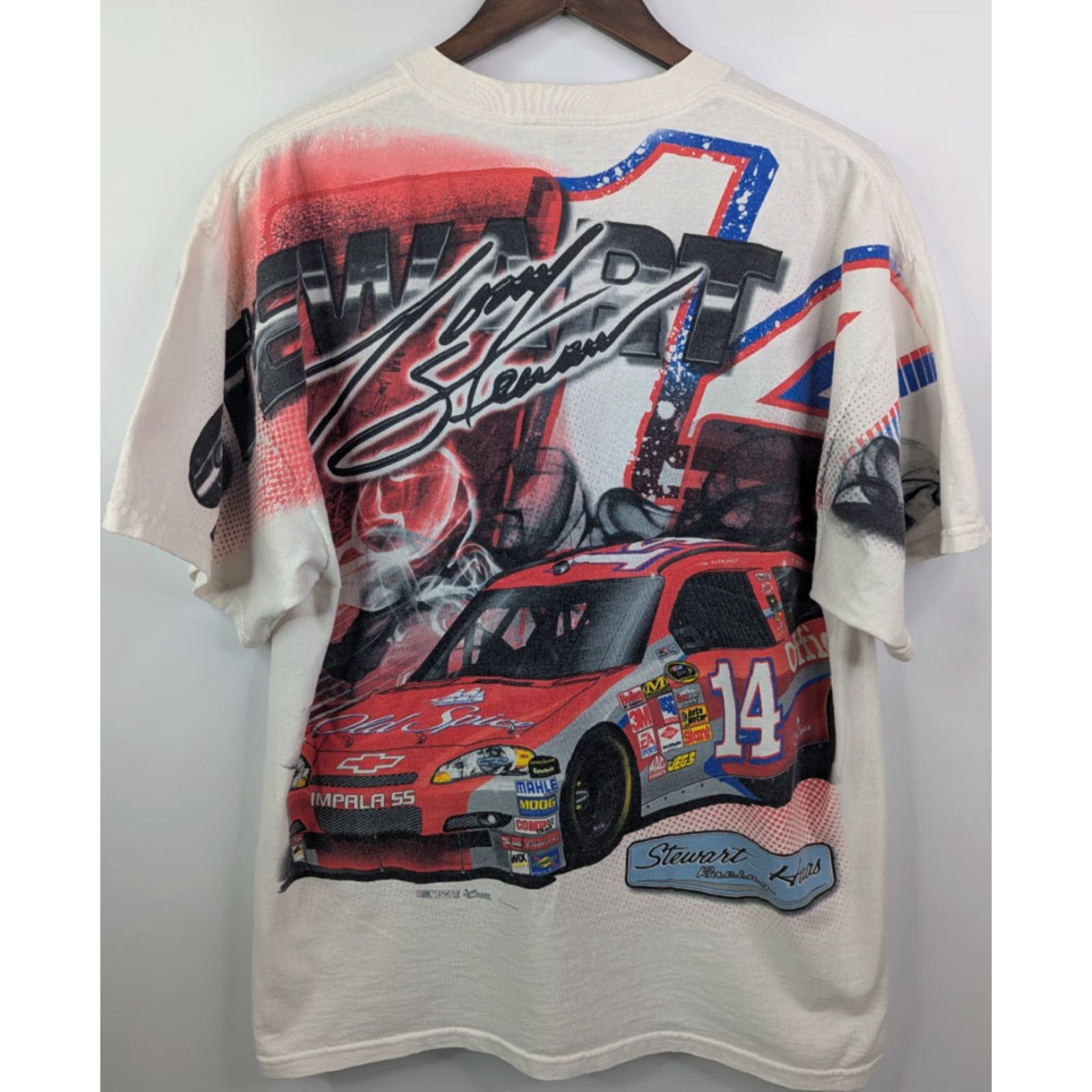 Chase Authentics Tony Stewart #14 Nascar Stewart Haas Racing T-Shirt XL AOP Double Sided Mens White 90s Vintage Best Sellers Size US XL / EU 56 / 4 - 4 Thumbnail