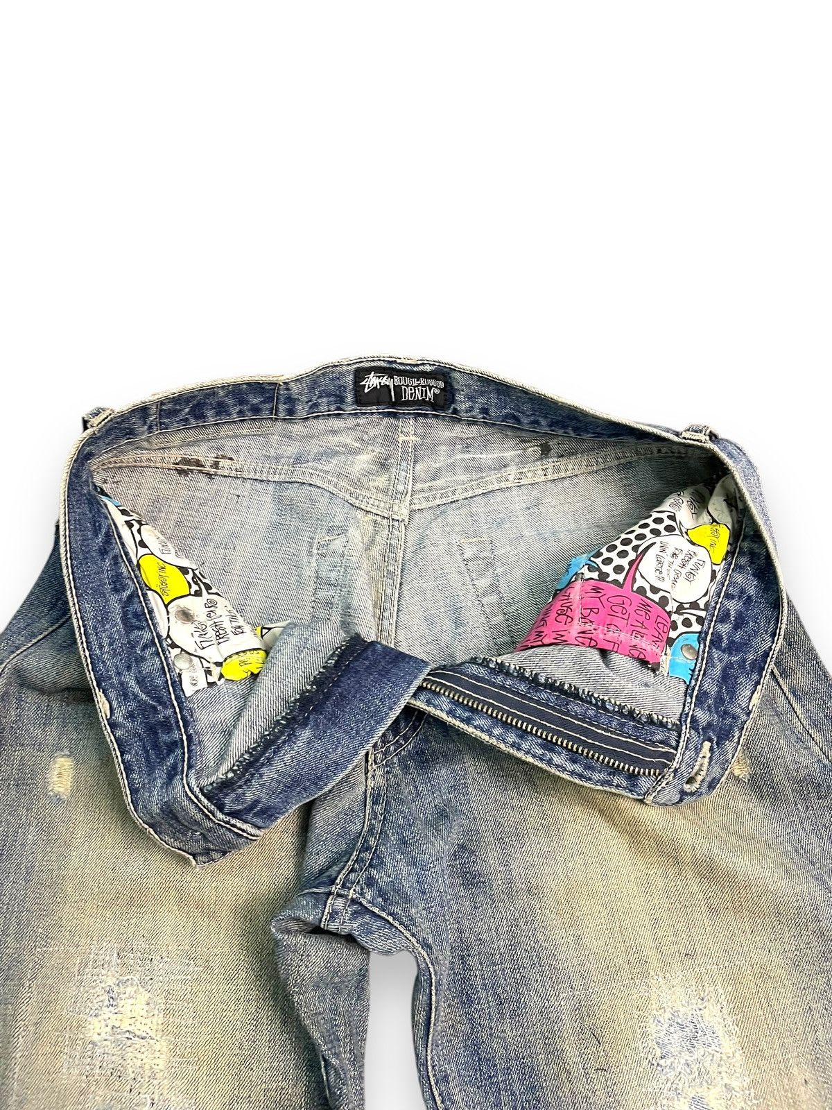 Stussy Y2K Stussy Distressed Denim Jeans Washed Size US 31 - 7 Thumbnail