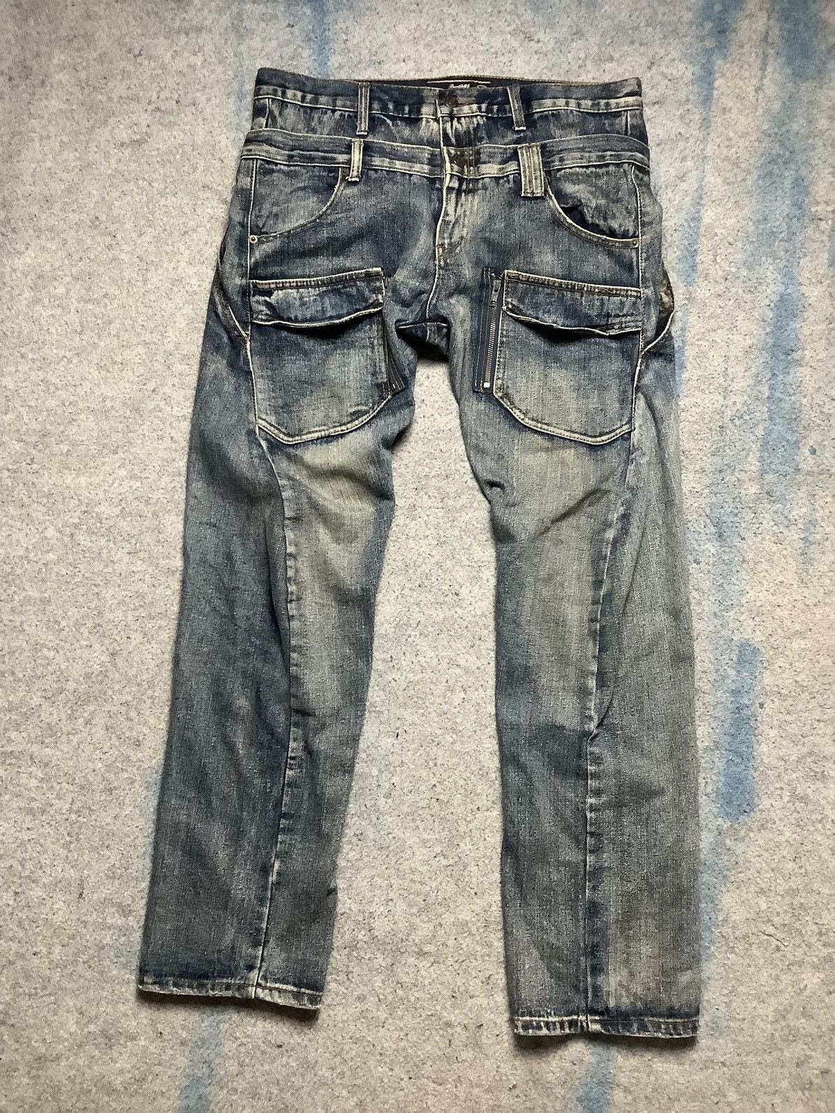 If Six Was Nine × KMRii × PPFM Vintage Y2K Breath Mint Double Waist Spiral Cut Denim Jeans Size US 35 - 1 Thumbnail