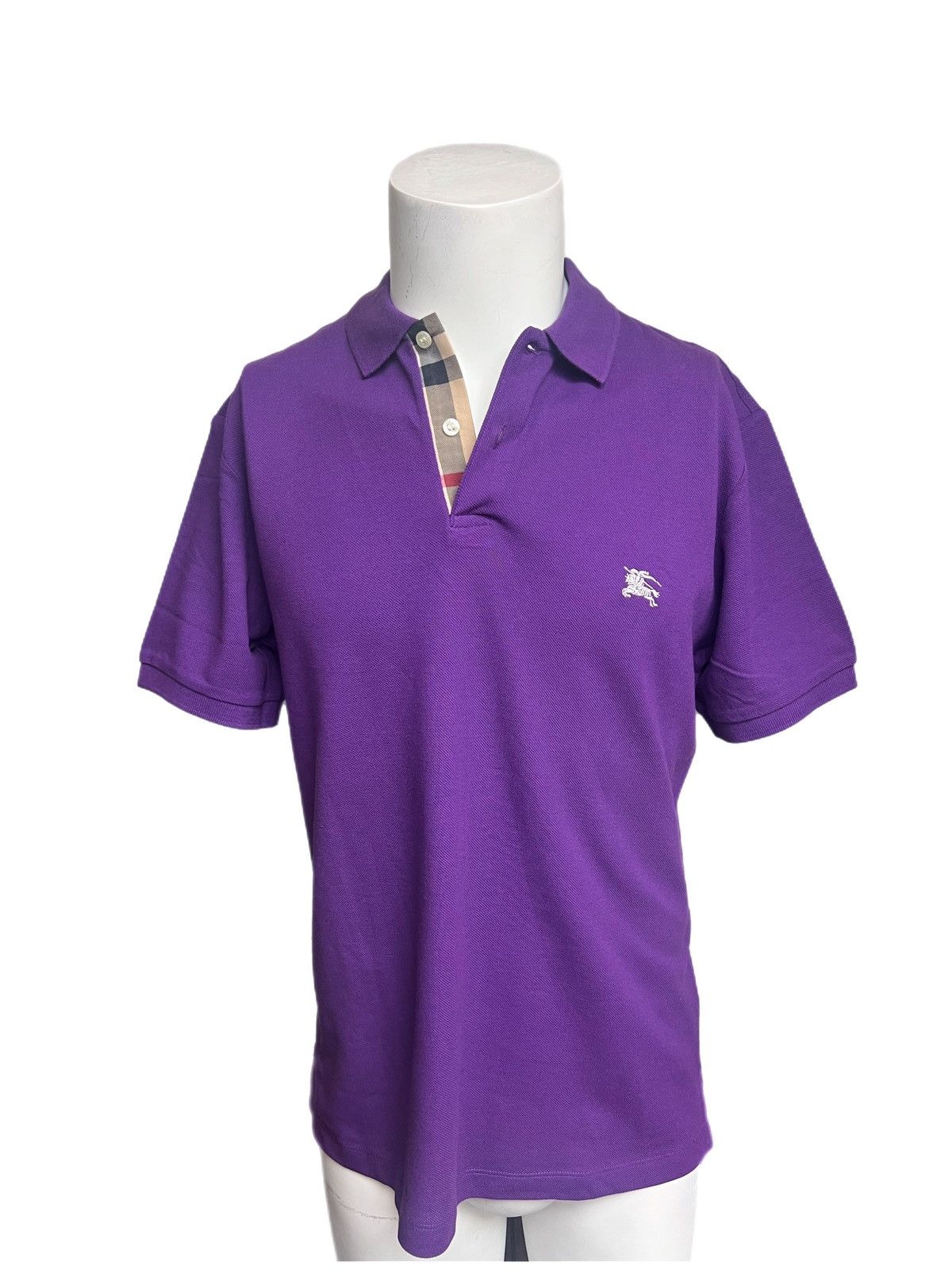 Burberry Burberry Brit men s purple check placket polo shirt size large Grailed