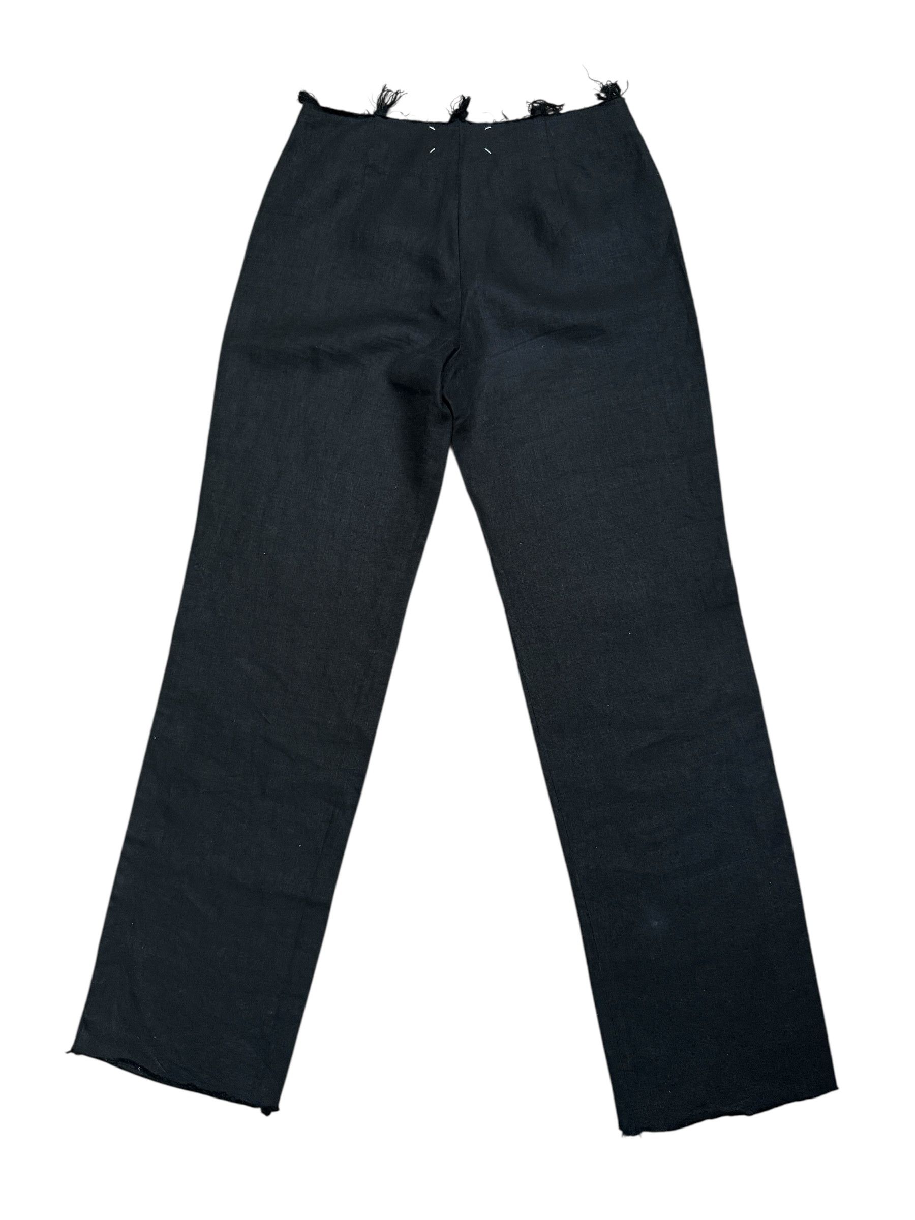 Maison Margiela Spring/Summer 2000 Black Linen Fringed Trousers Size 30" / US 8 / IT 44 - 3 Thumbnail