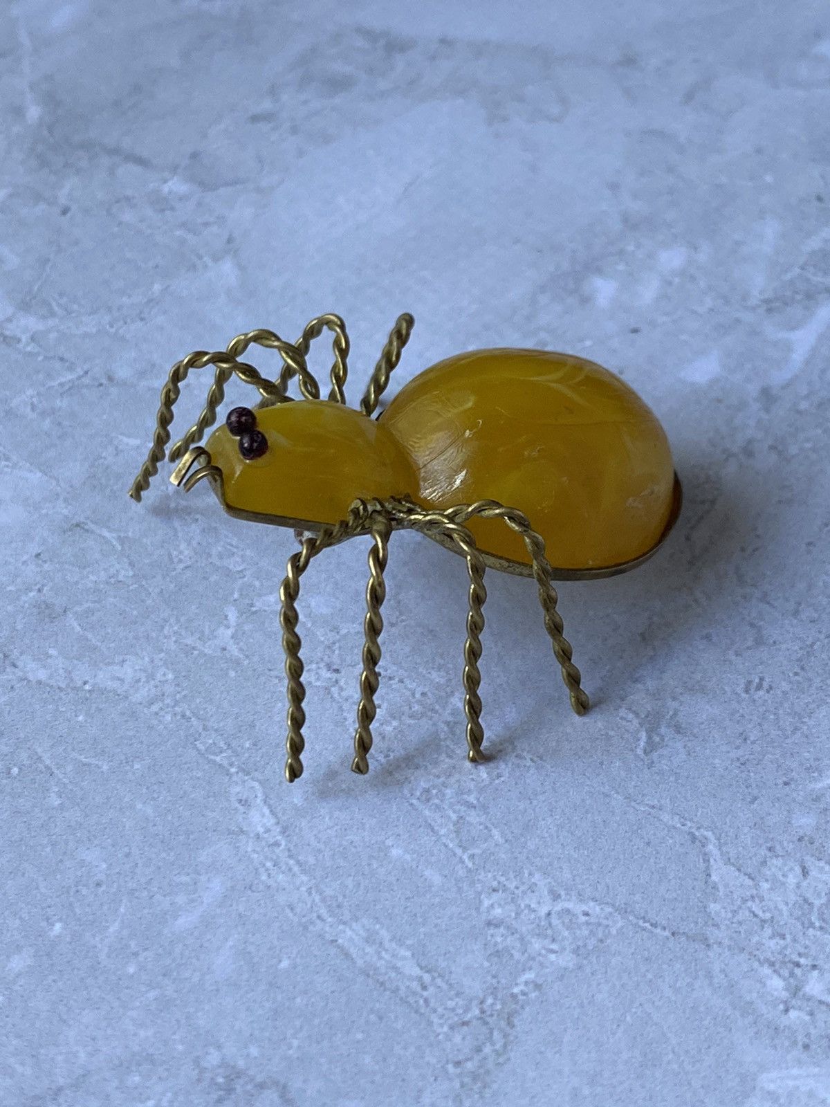 Jewelry × Vintage Soviet Vintage Yellow Spider Brooch - Rare Collectible Size ONE SIZE - 2 Thumbnail