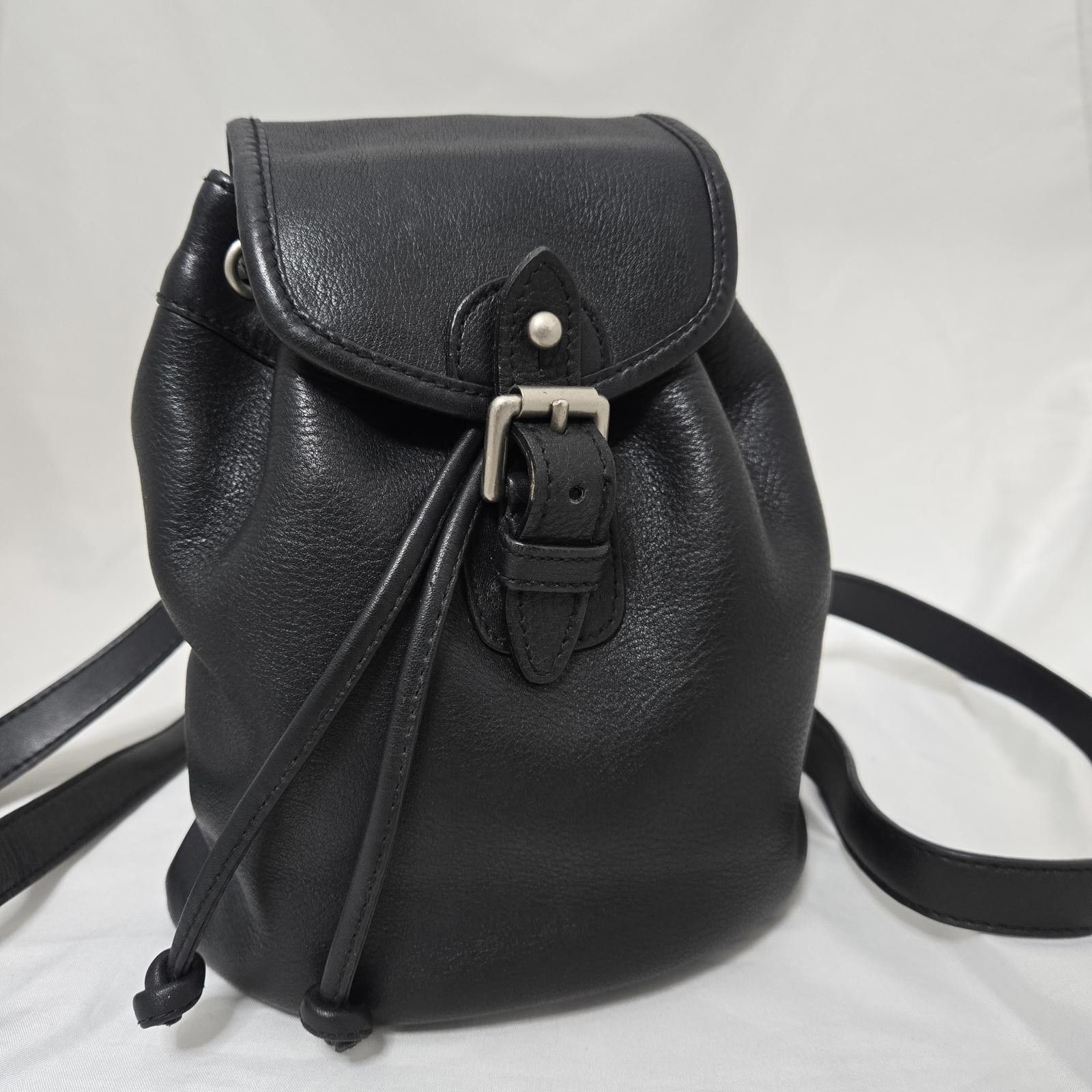 Vintage Gap Leather Bag Black Pebbled Mini Backpack, Women's