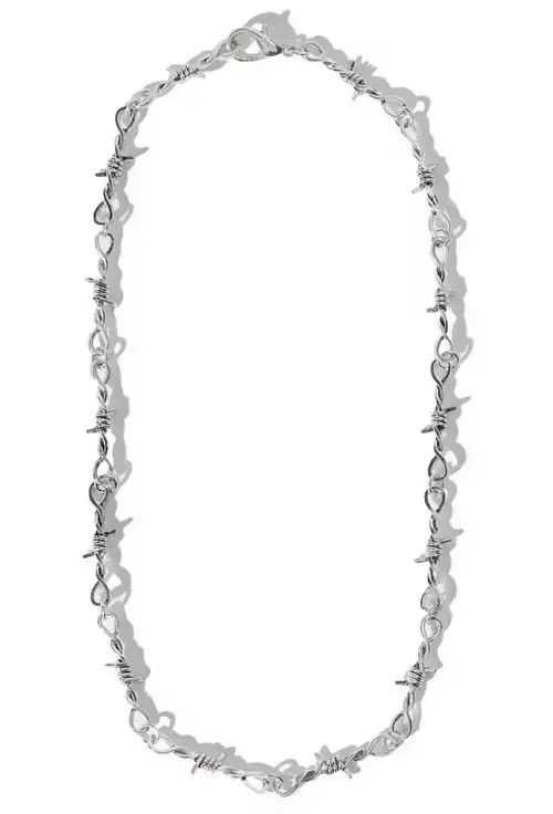 Japanese Brand Barbed Wire Necklace Chain in Silver Size ONE SIZE - 2 Thumbnail