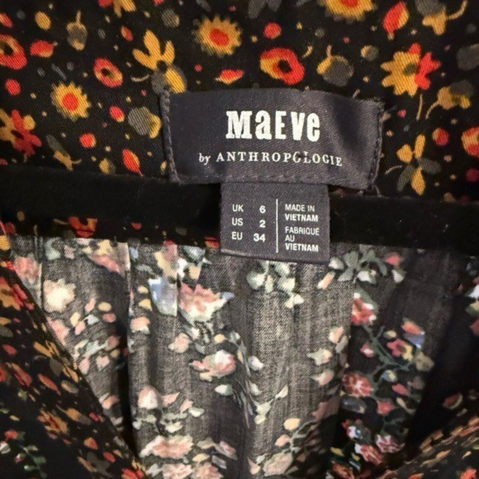 Anthropologie Anthropologie Maeve Marlie Floral Button Front Dress Med Size XS / US 0-2 / IT 36-38 - 6 Thumbnail