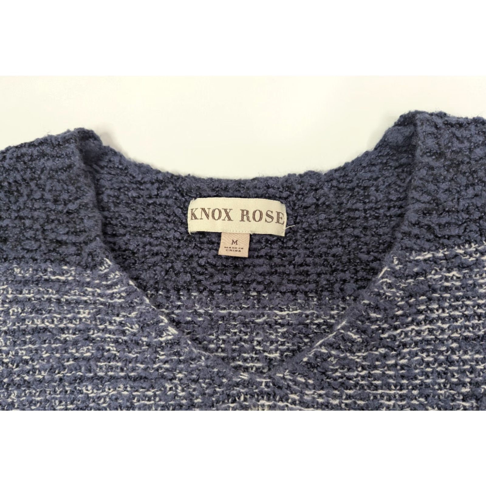 Vintage Knox Rose Sweater Knitted V-Neck Striped Long Sleeve Pullover Blue Size M Women Size M / US 6-8 / IT 42-44 - 7 Thumbnail