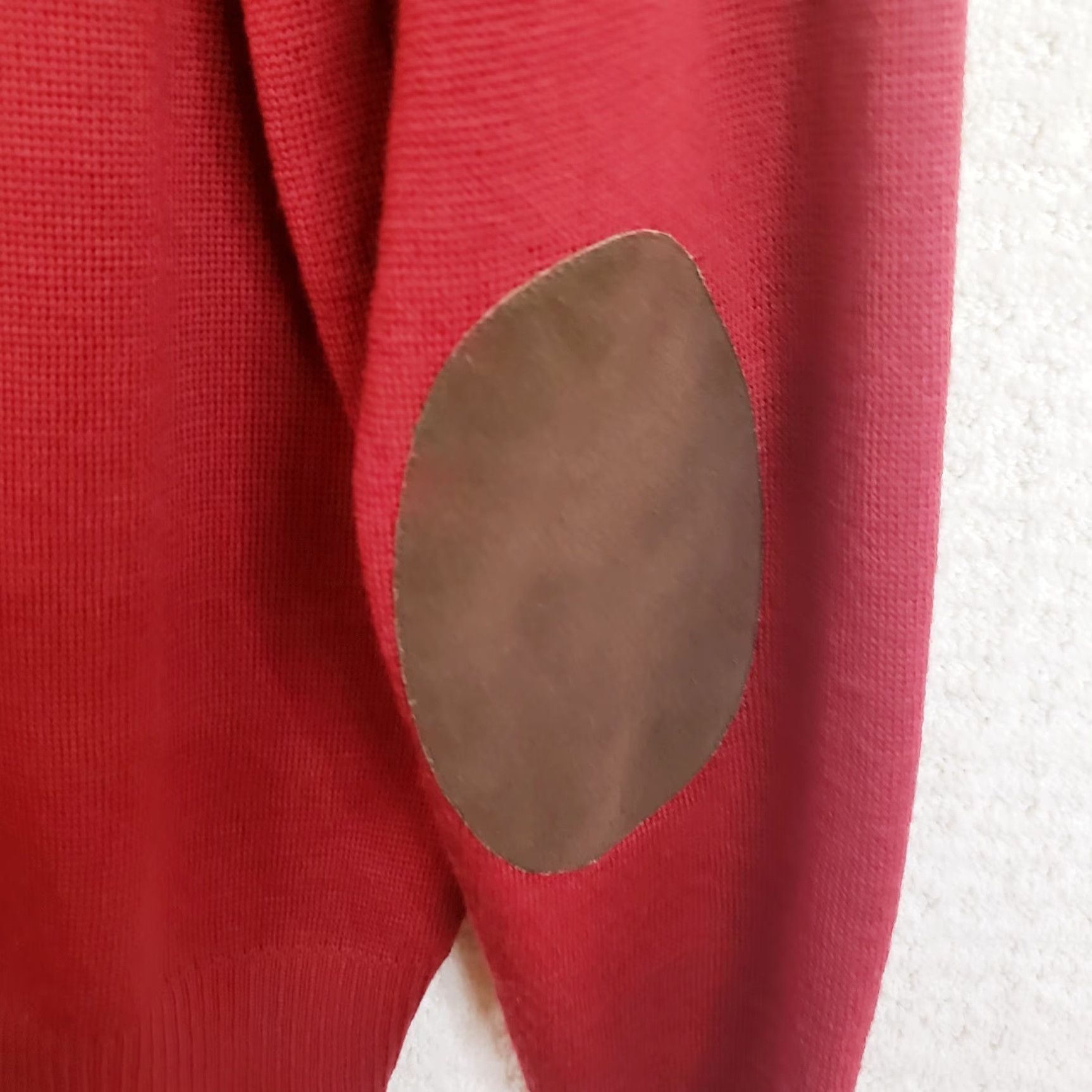 Jim Thompson Norm Thompson Merino Wool Sweater Men's S Red Pullover Collared Elbow Pads Shirt Crewneck? Size US S / EU 44-46 / 1 - 6 Thumbnail