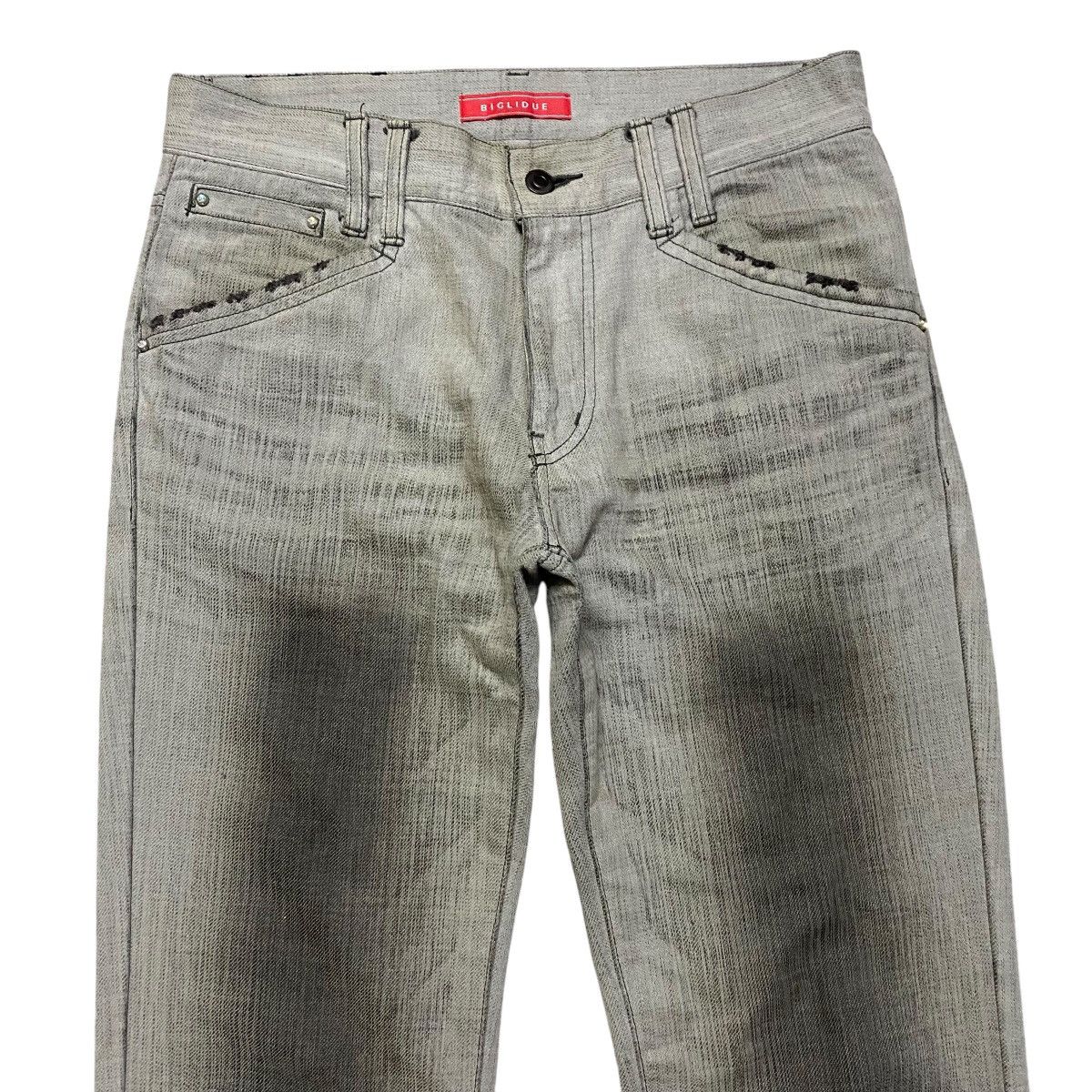 Le Grande Bleu (L.G.B.) BIGLIDUE Coated Denim Flare Jeans Size US 31 - 3 Thumbnail