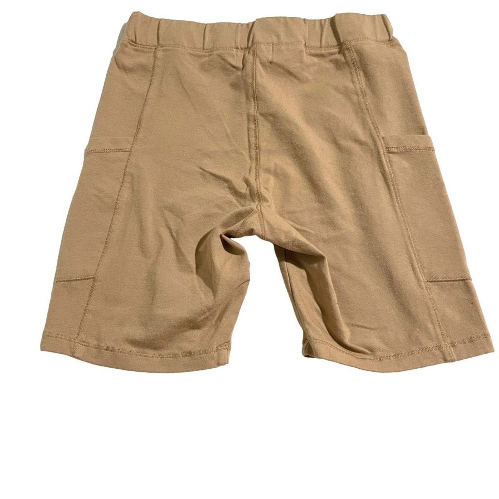 MONROW Monrow Womens Biker Shorts Pockes Soff Medium NWT Beige Size 24" / US 00 / IT 34 - 2 Thumbnail