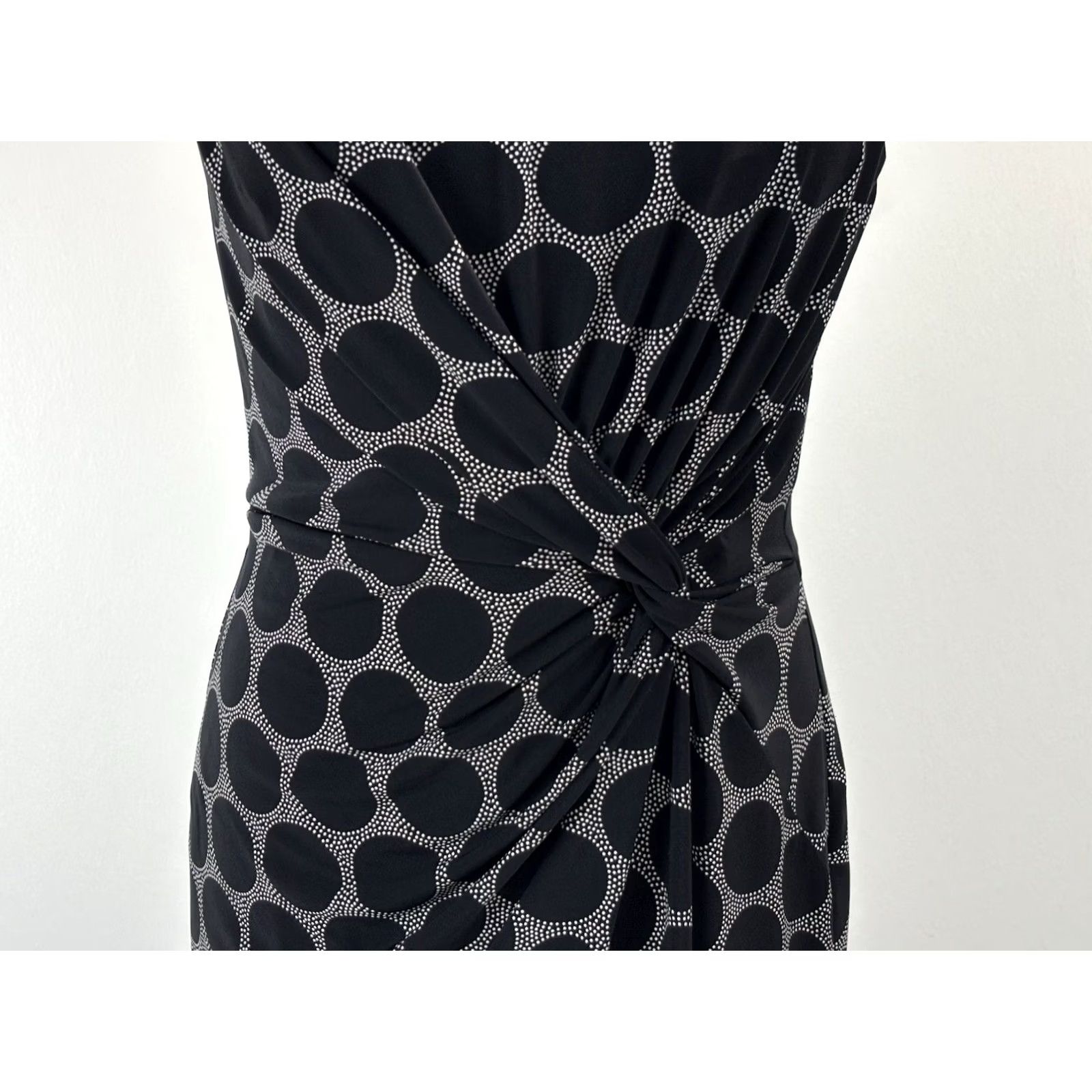 Ralph Lauren Lauren Ralph Lauren Sheath Dress Women’s 12 Black Circles Twist Front Stretch Size XL / US 12-14 / IT 48-50 - 6 Thumbnail