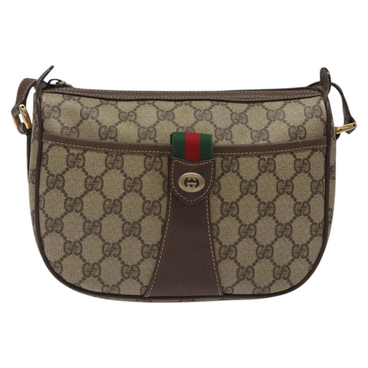Gucci GUCCI GG Supreme Web Sherry Line Bag Pvc Beige Gold 89 02 Size ONE SIZE - 2 Thumbnail