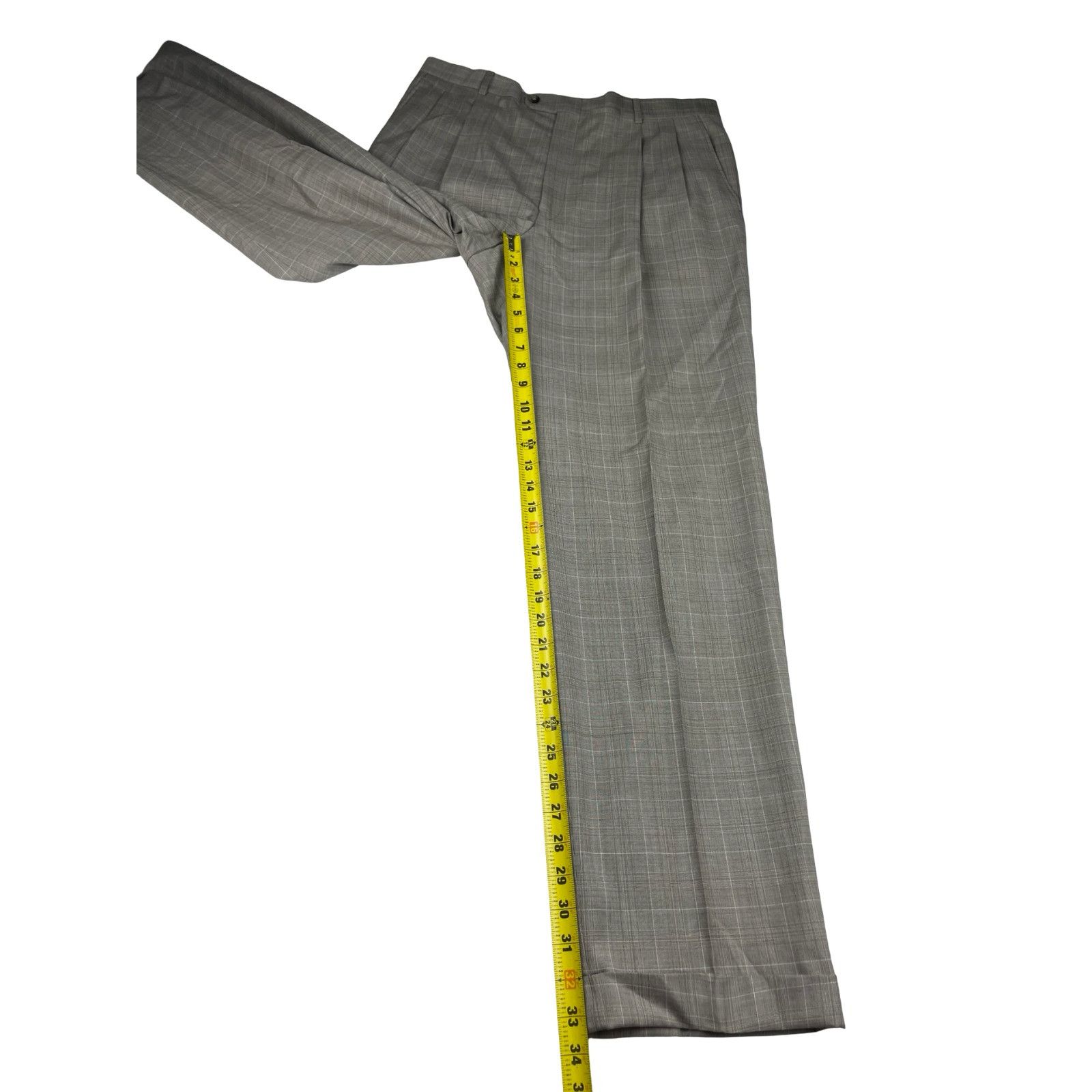 Hickey Freeman Hickey Freeman Men’s 100% Wool 2-Button Suit Beige/Brown Pla Size 40R - 15 Thumbnail