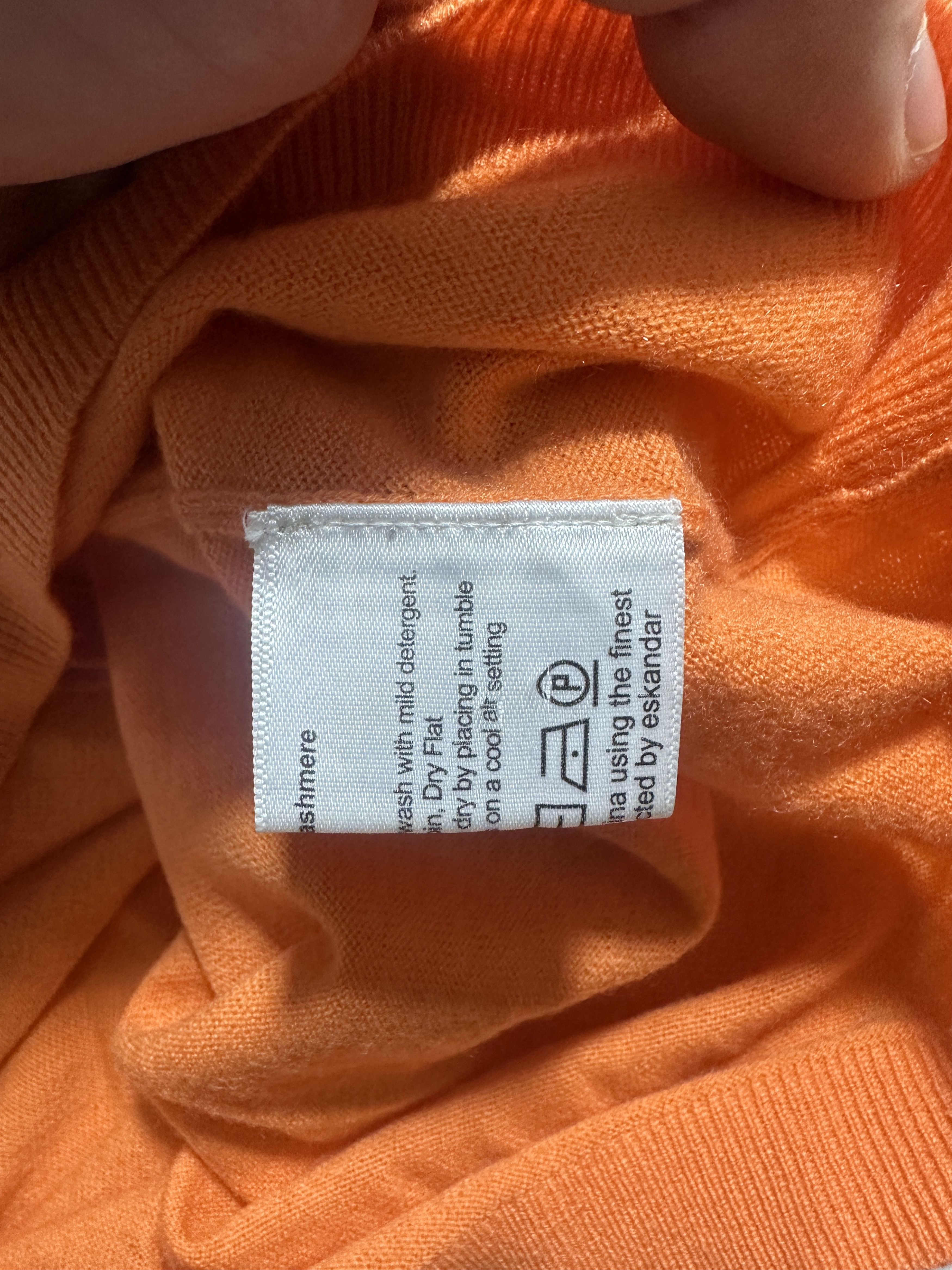 eskandar Eskandar Orange 100% Cashmere Cardigan Luxury Knit OS Size ONE SIZE - 10 Thumbnail