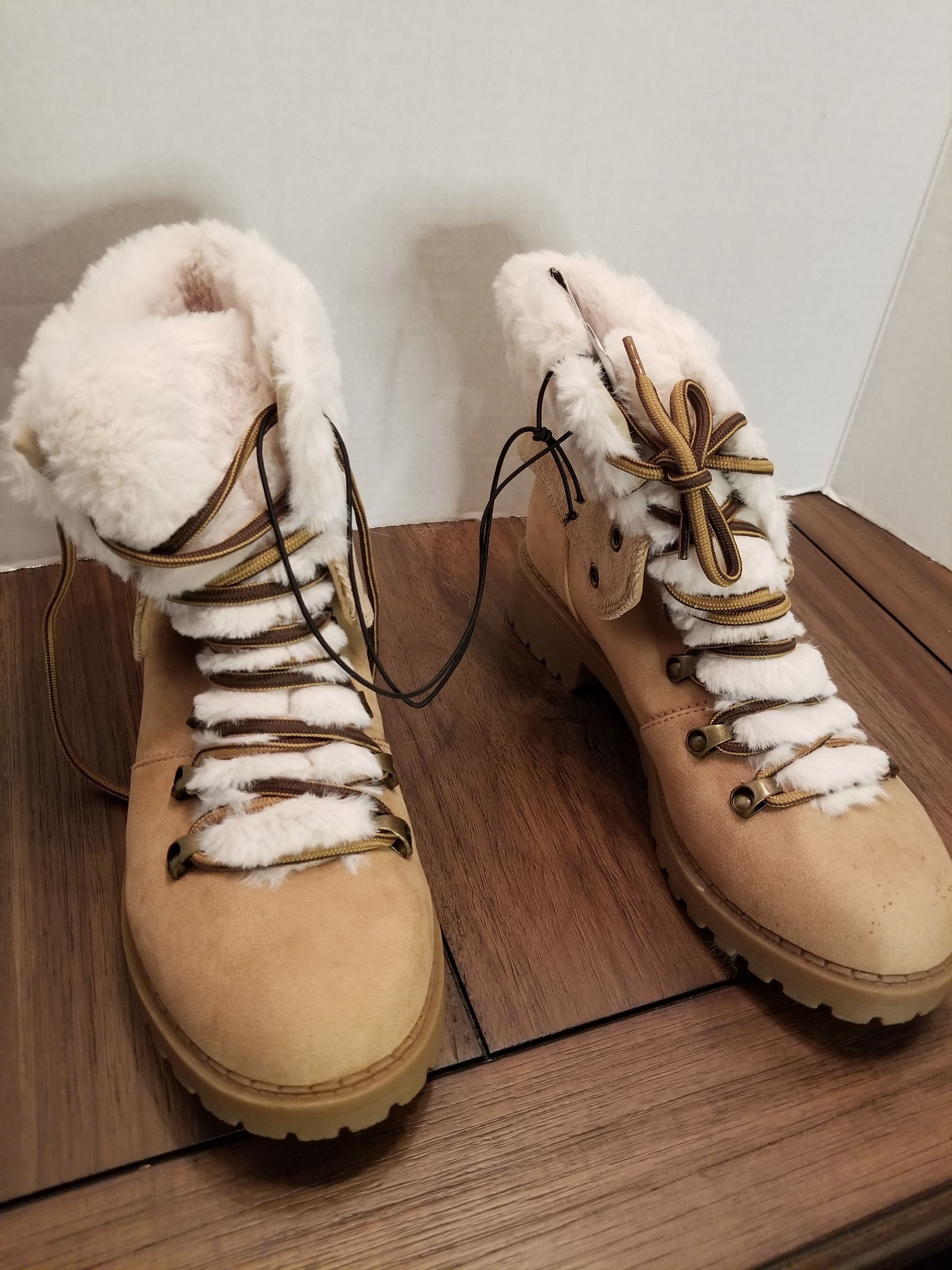 Other Pop Kraft Women's Hiking Boots w/ Faux Fur - Size 8M NWOT Size US 8 / IT 38 - 3 Thumbnail