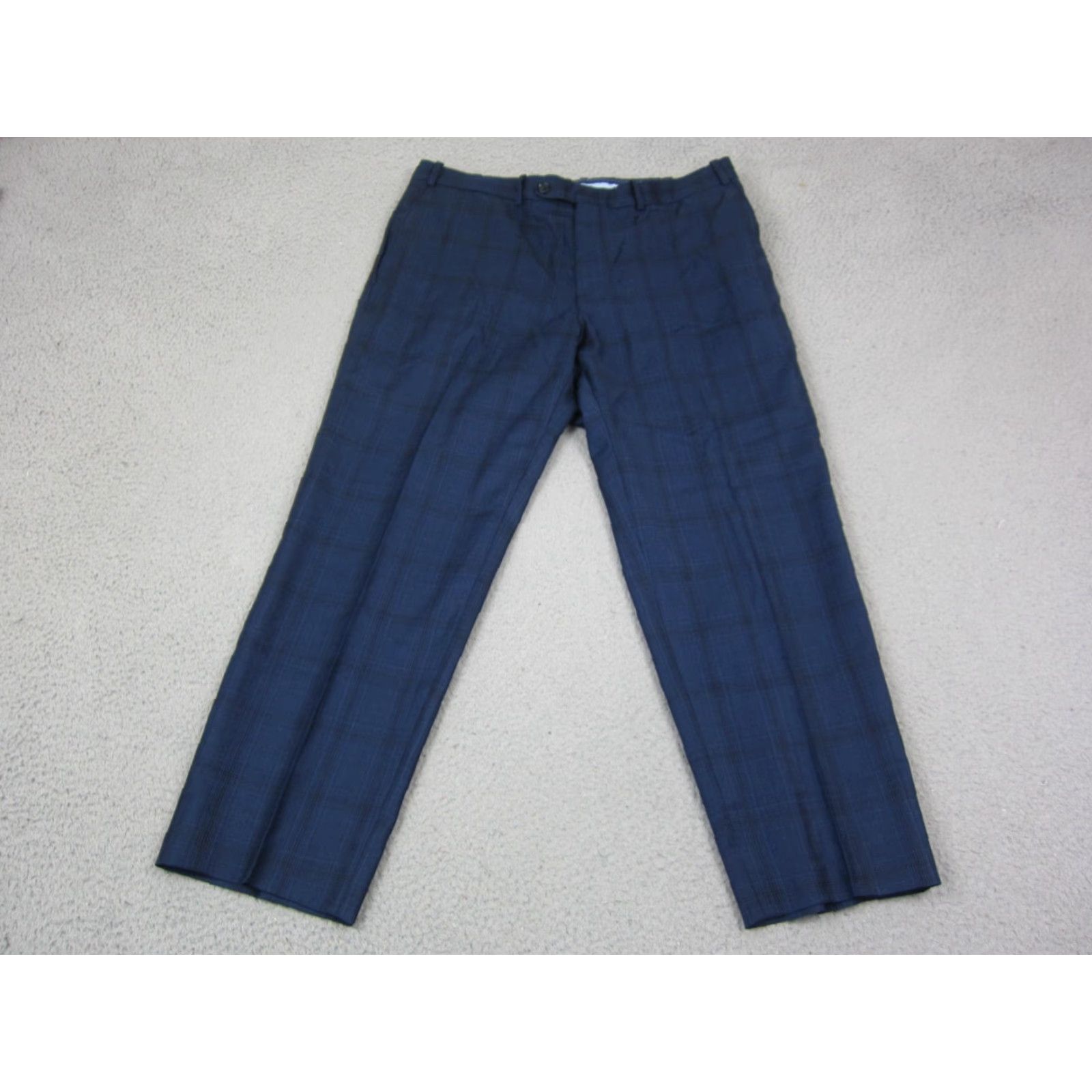 Peter Millar Peter Millar Pants Mens 36x27 Plaid Blue Straight Office Fit Chino Wool Front Flat Front Casual Vintage No Size US 36 / EU 52 - 4 Thumbnail