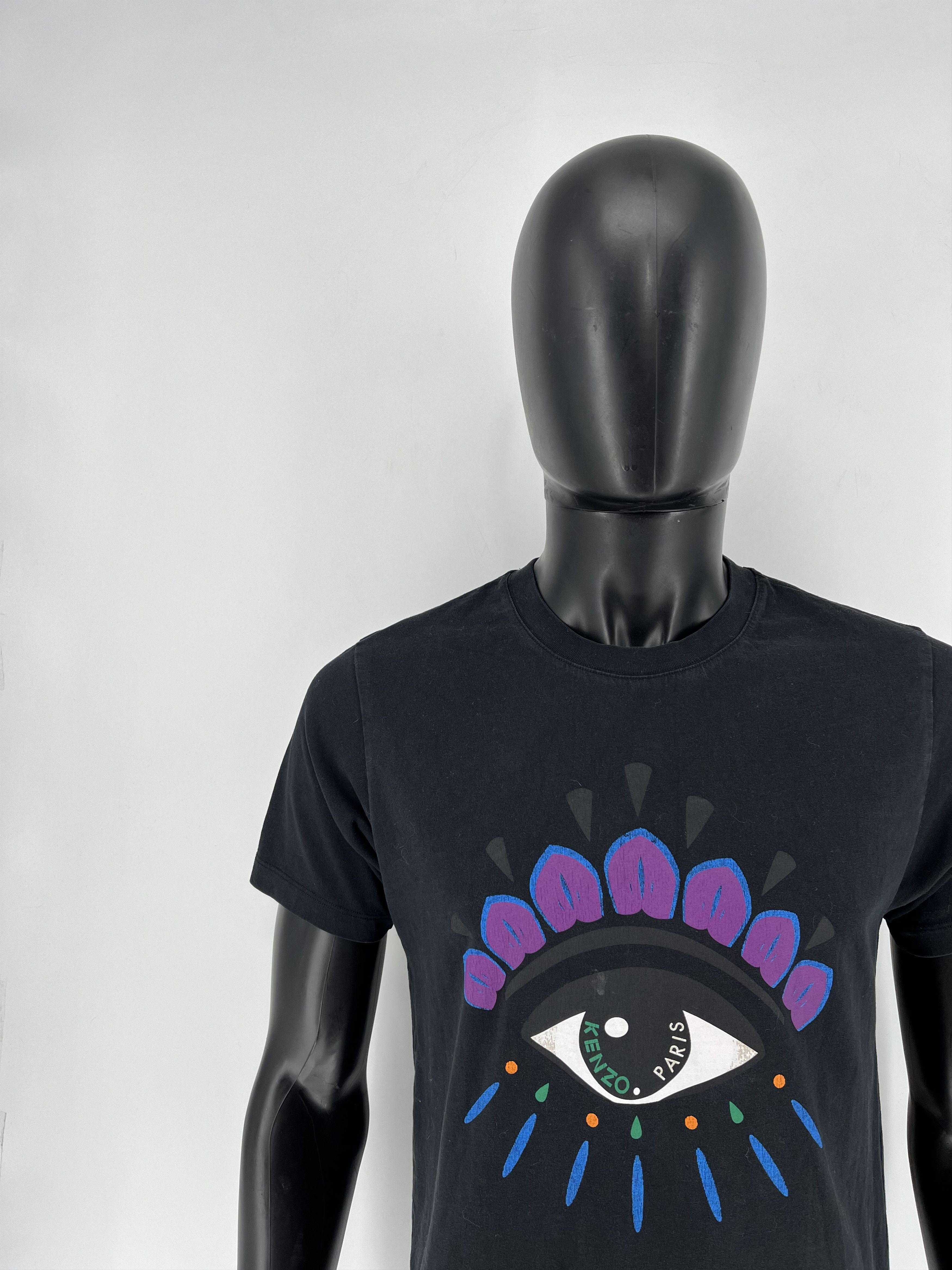 Kenzo Vintage Kenzo Black Cotton Eye Printed T-Shirt M Size US M / EU 48-50 / 2 - 6 Thumbnail