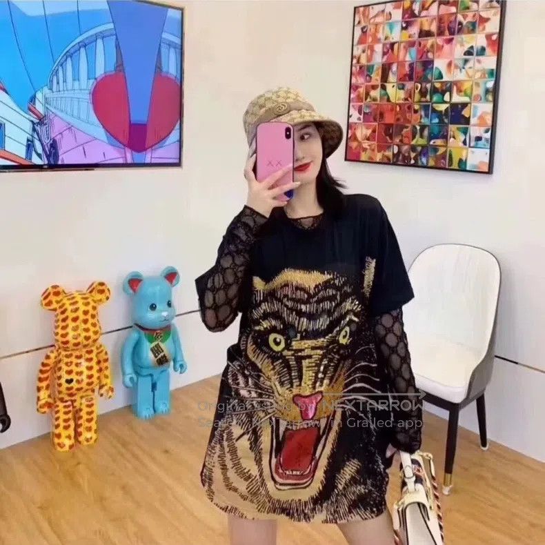 Gucci Gucci Pearl-embroidered sequined tiger head T-shirt Size M / US 6-8 / IT 42-44 - 1 Thumbnail