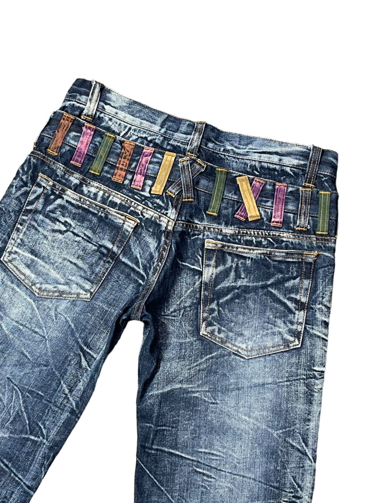 If Six Was Nine PUNK SICK💥NYLAUS Acid Wash Double Waist Distressed Denim 🔥 Size US 30 / EU 46 - 8 Thumbnail