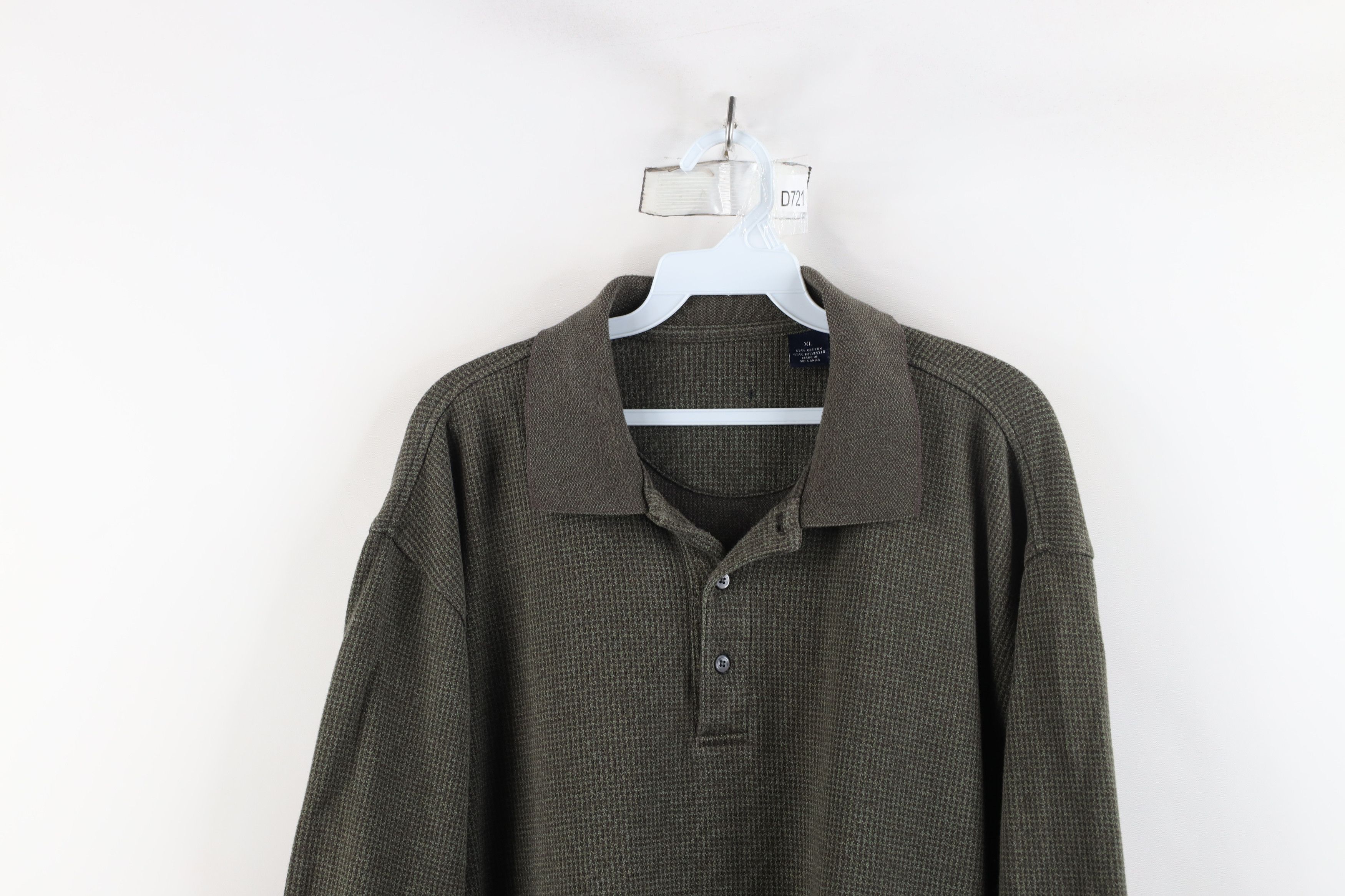 Vintage Vintage 90s Streetwear Houndstooth Long Sleeve Rugby Polo Size US XL / EU 56 / 4 - 2 Thumbnail