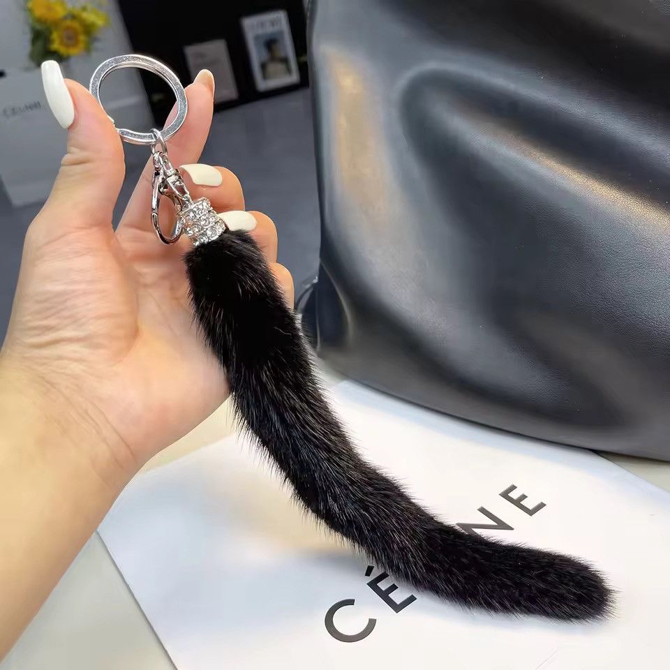 Jewelry Real Fur Mink Tail Keychain Size ONE SIZE - 3 Thumbnail