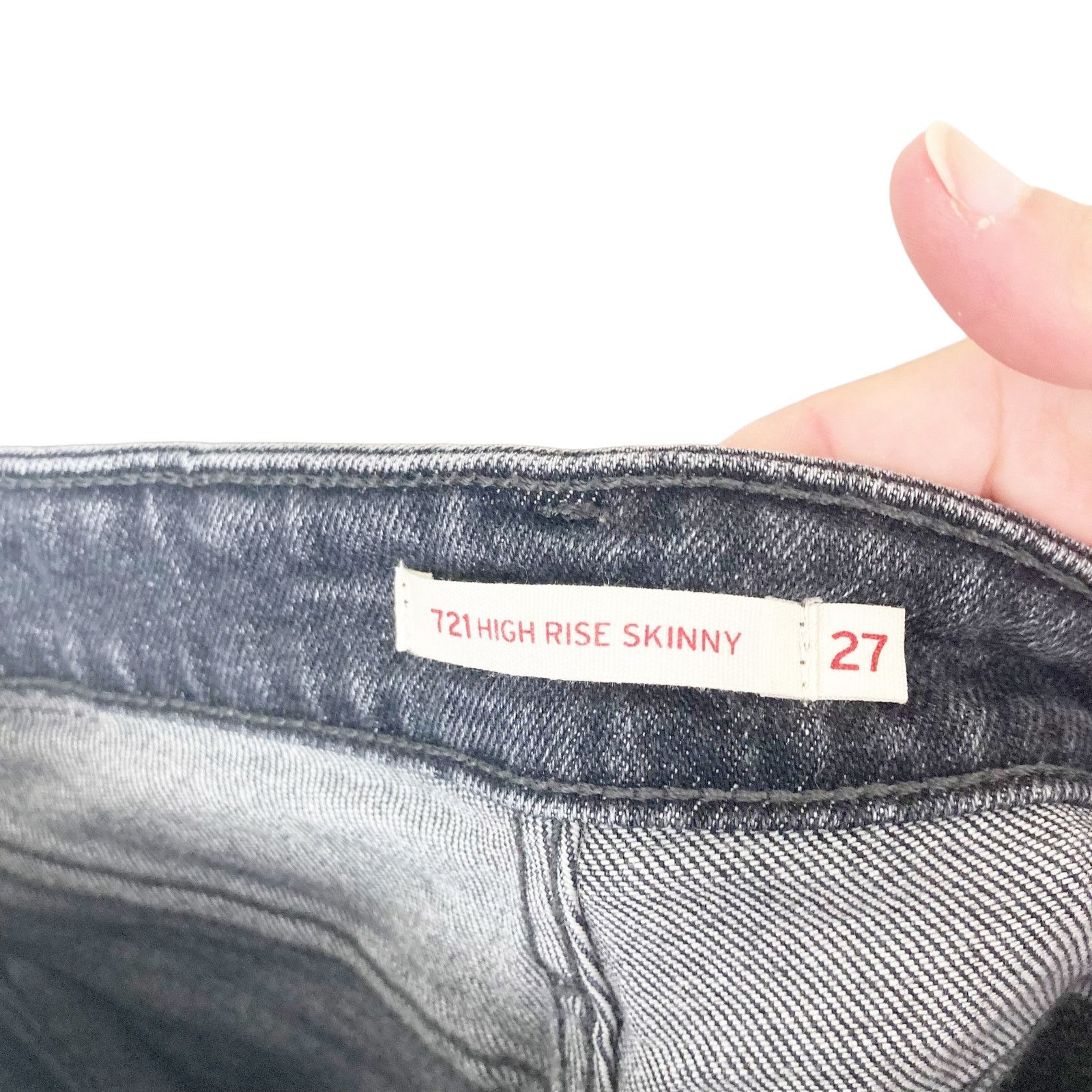 Levi's Levis 721 High Rise Skinny Gray Jeans Sz 27 Size 27" / US 4 / IT 40 - 2 Thumbnail