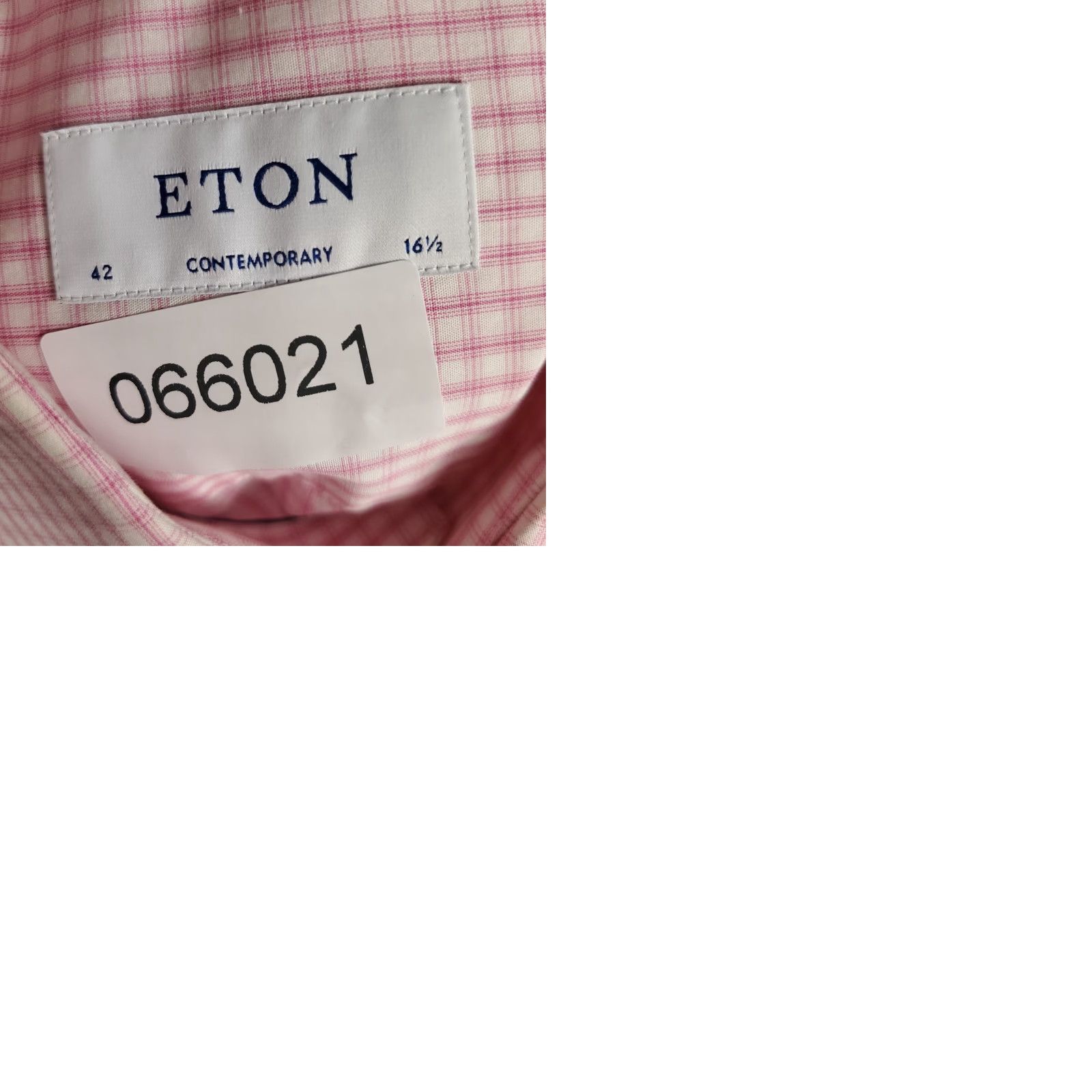 Eton Eton Shirt Mens 16.5 42 Pink Check Dress Shirt Long Sleeve Button Up Contemporary/Classic Size 46R - 9 Thumbnail