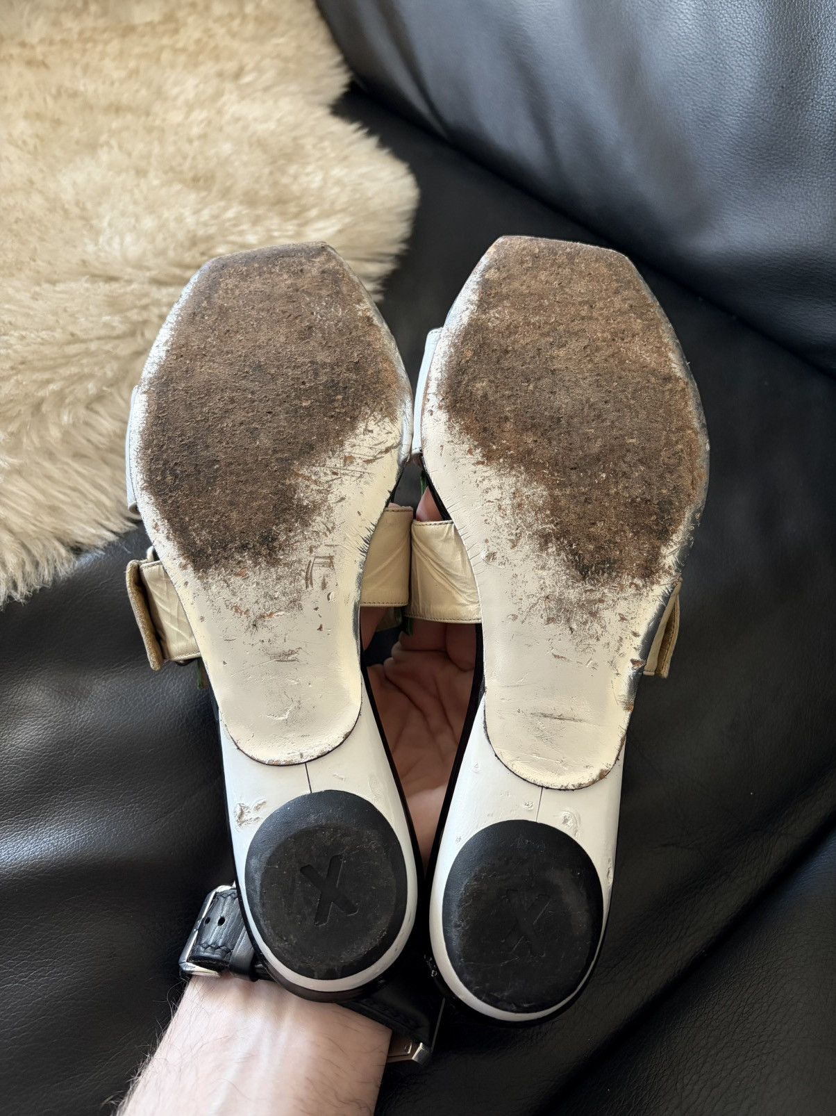 Other MUXART Barcelona Avant-Garde Archive Mules Square Toe Buckle Size US 8.5 / IT 38.5 - 6 Thumbnail