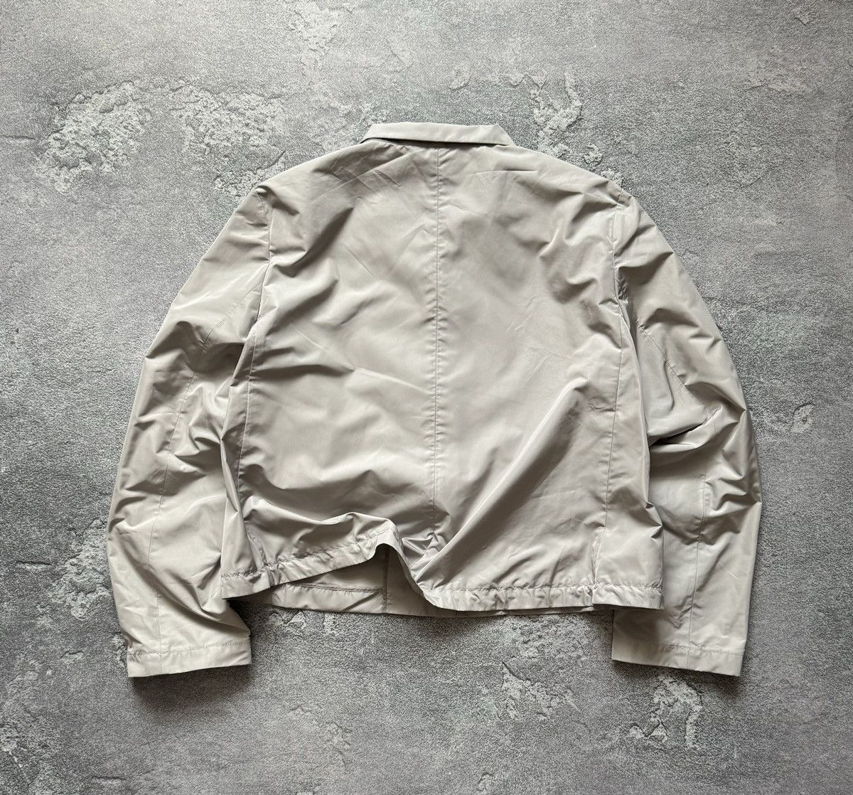 Designer × Jil Sander × Vintage Jil sander 42 nylon beige blazer jacket crop coat button up Size M / US 6-8 / IT 42-44 - 14 Thumbnail