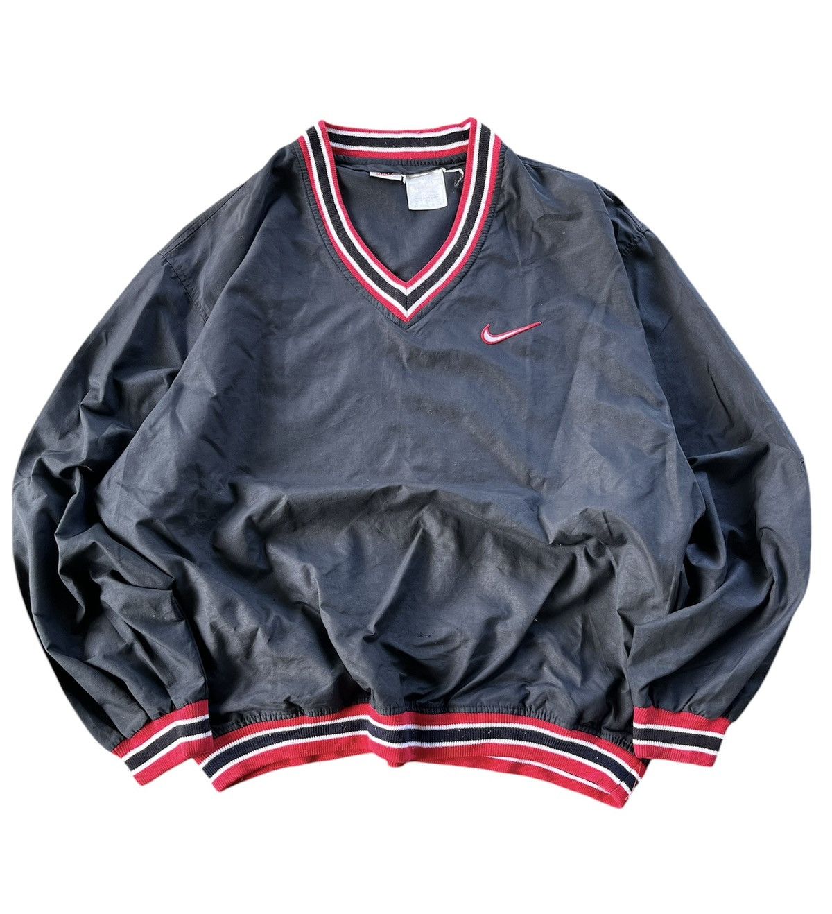 Nike × Vintage 🔥Nike Vintage Big Swoosh Embroidery V Neck Jacket 90s Size US XL / EU 56 / 4 - 2 Thumbnail
