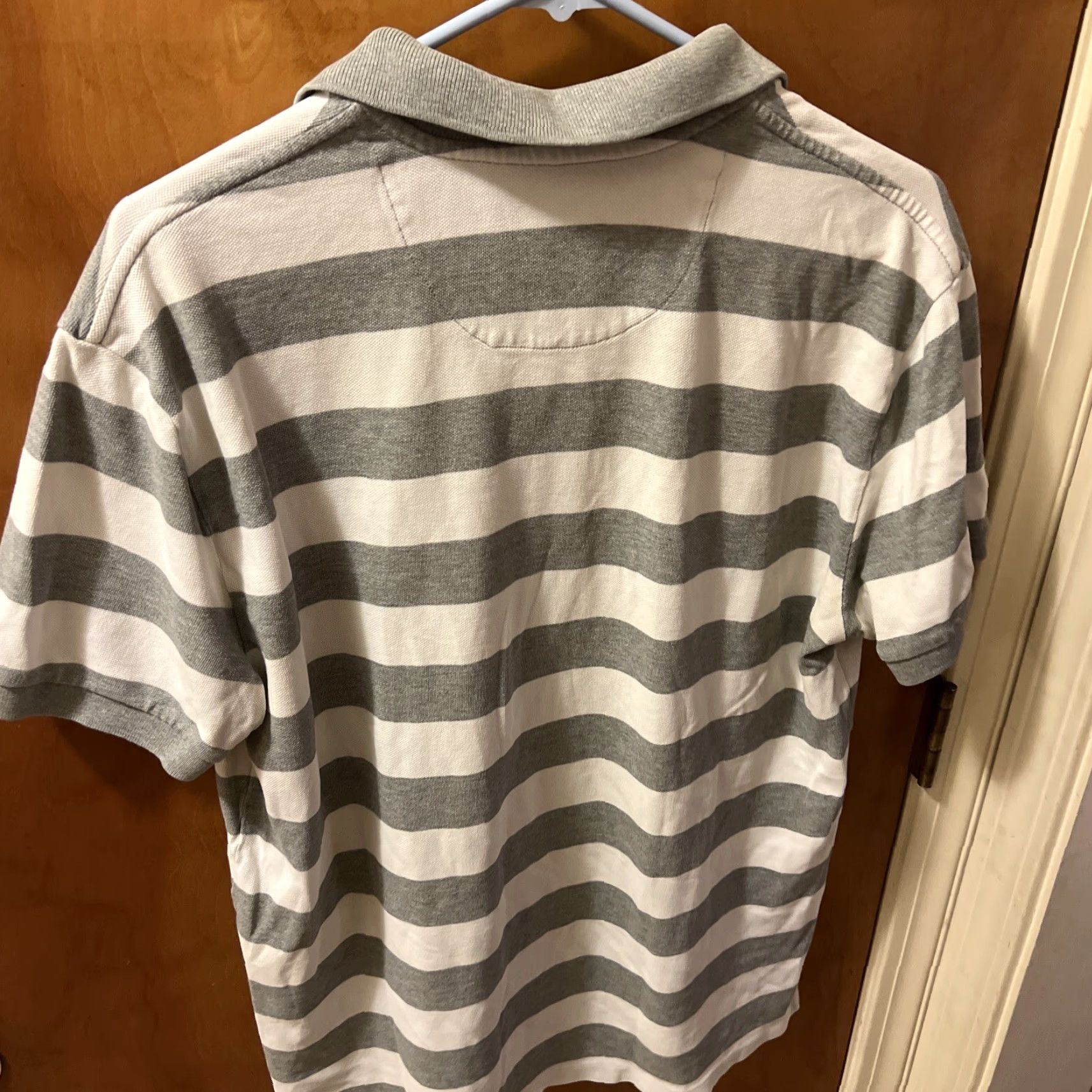 Gap VINTAGE Gap Men's Polo Shirt Short Sleeve Striped Cotton Activewear Casual Travel size L Gray Size US L / EU 52-54 / 3 - 3 Thumbnail