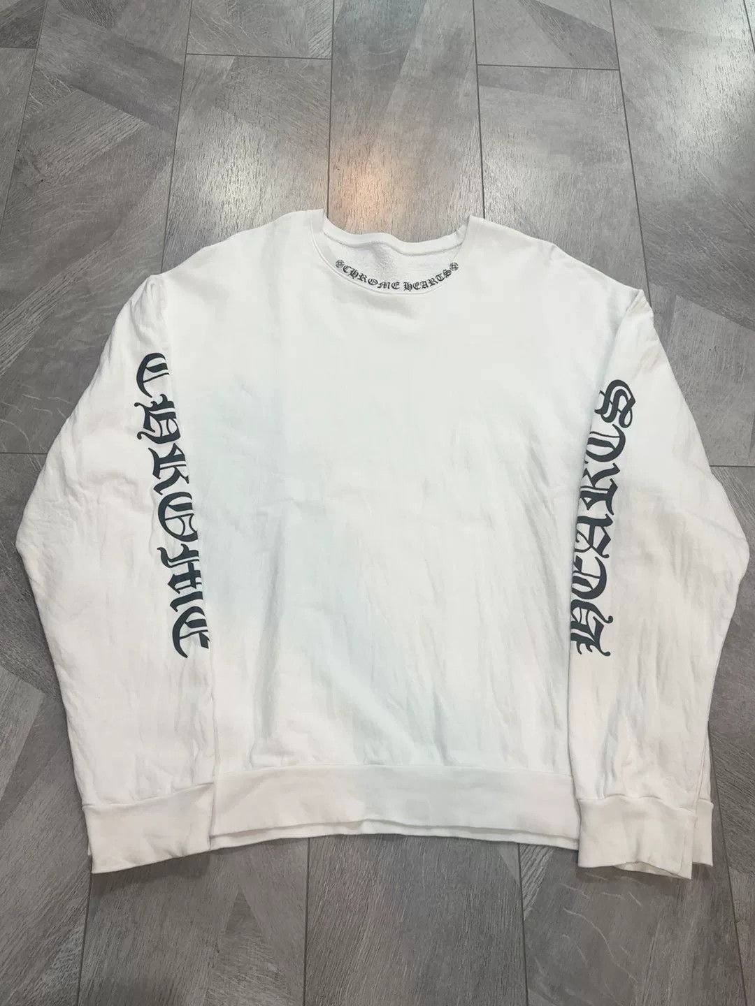 Chrome Hearts Chrome Hearts White Logo Crewneck Sweatshirt Size US L / EU 52-54 / 3 - 1 Thumbnail