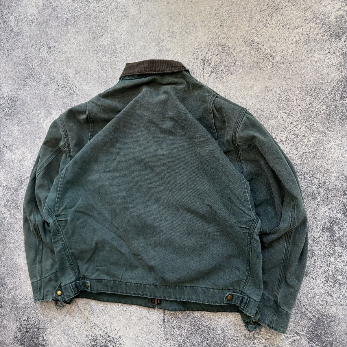 Carhartt Detroit Jacket J43 HTG 80’s～ sold Vintage Carhartt J43 Detroit Jacket – Faded Hunter Green Size