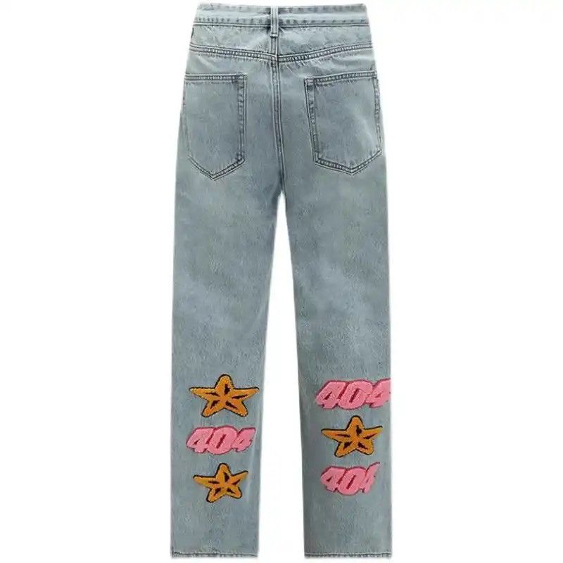 Japanese Brand × Vintage American Retro Niche Design Letter Embroidered Jeans Size US 30 / EU 46 - 6 Thumbnail
